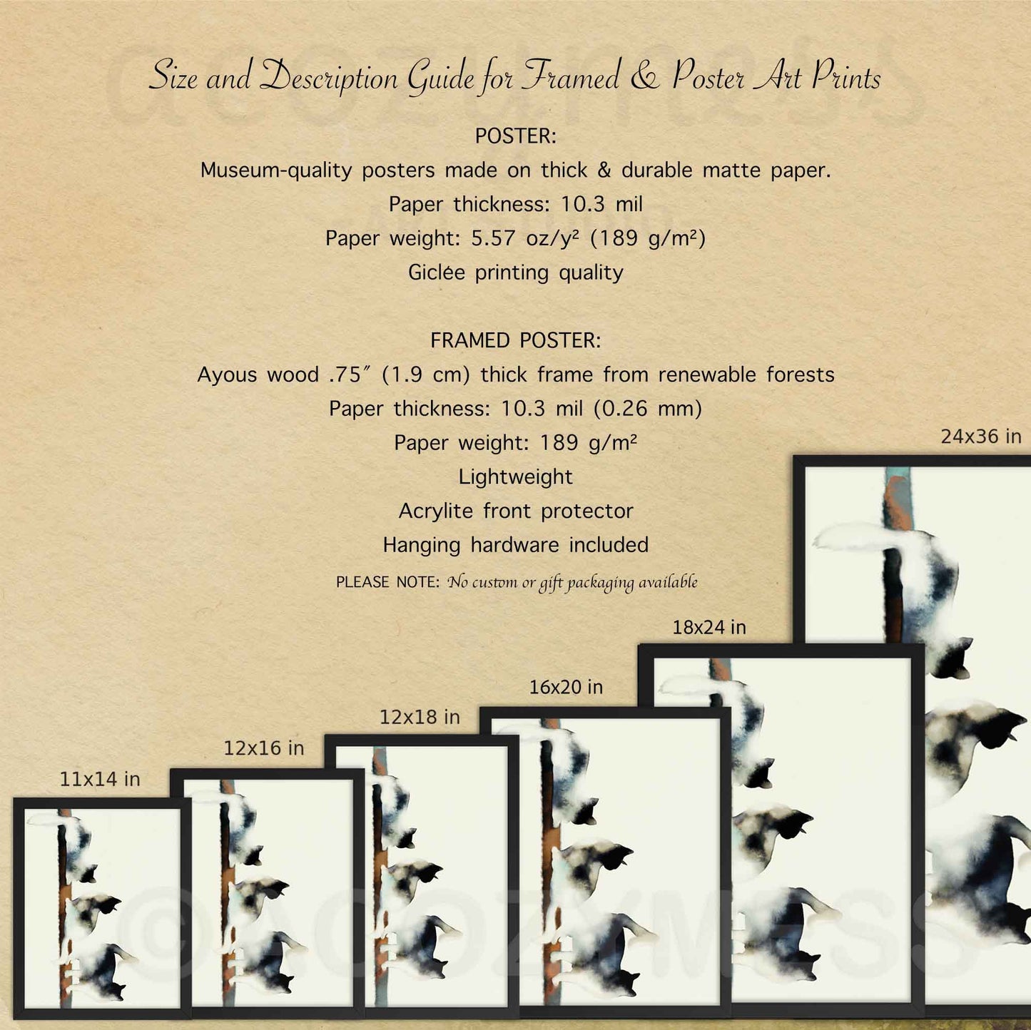 Cat Poster, Cat Prints Wall Art, Cute Art Prints, Three Cats Art - A Cozy Mess