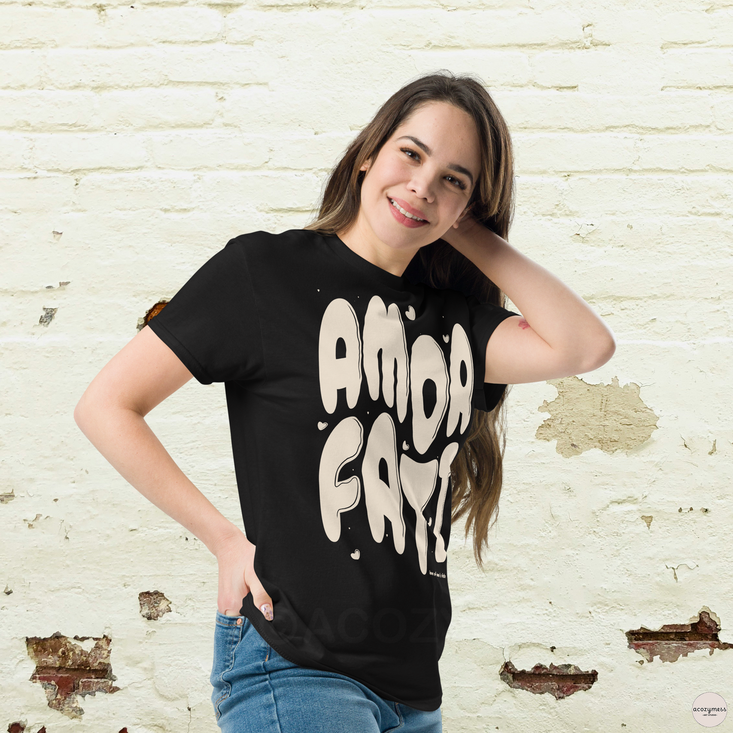 Amor Fati stoic Black Tee in cotton