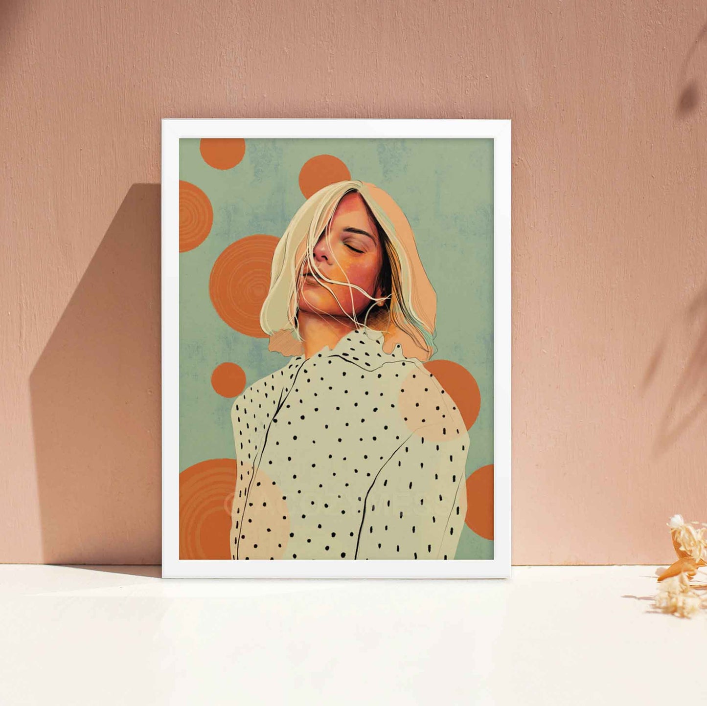 Woman Art Poster, Woman Portrait Painting, Feminine Art Decor
