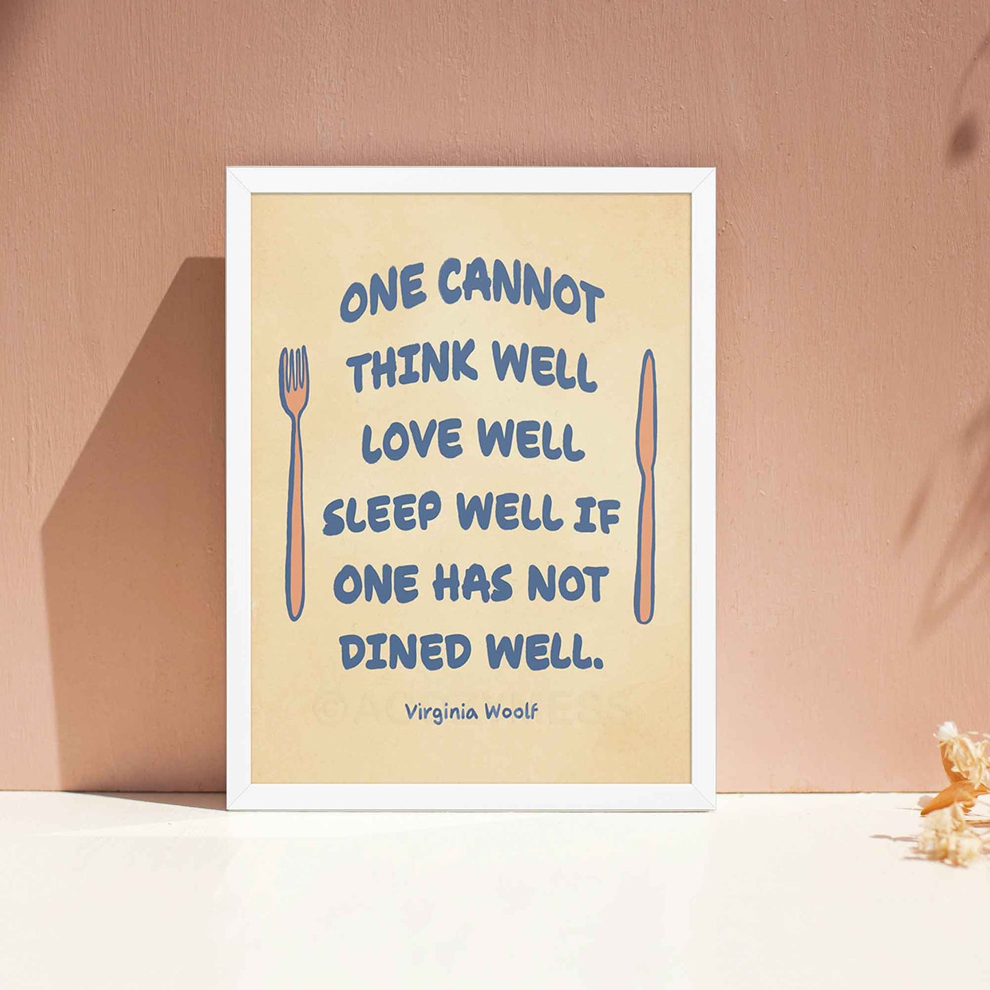 Dined Well - Virginia Woolf Print | Literary Art Prints | Kitchen and Dining Wall Art