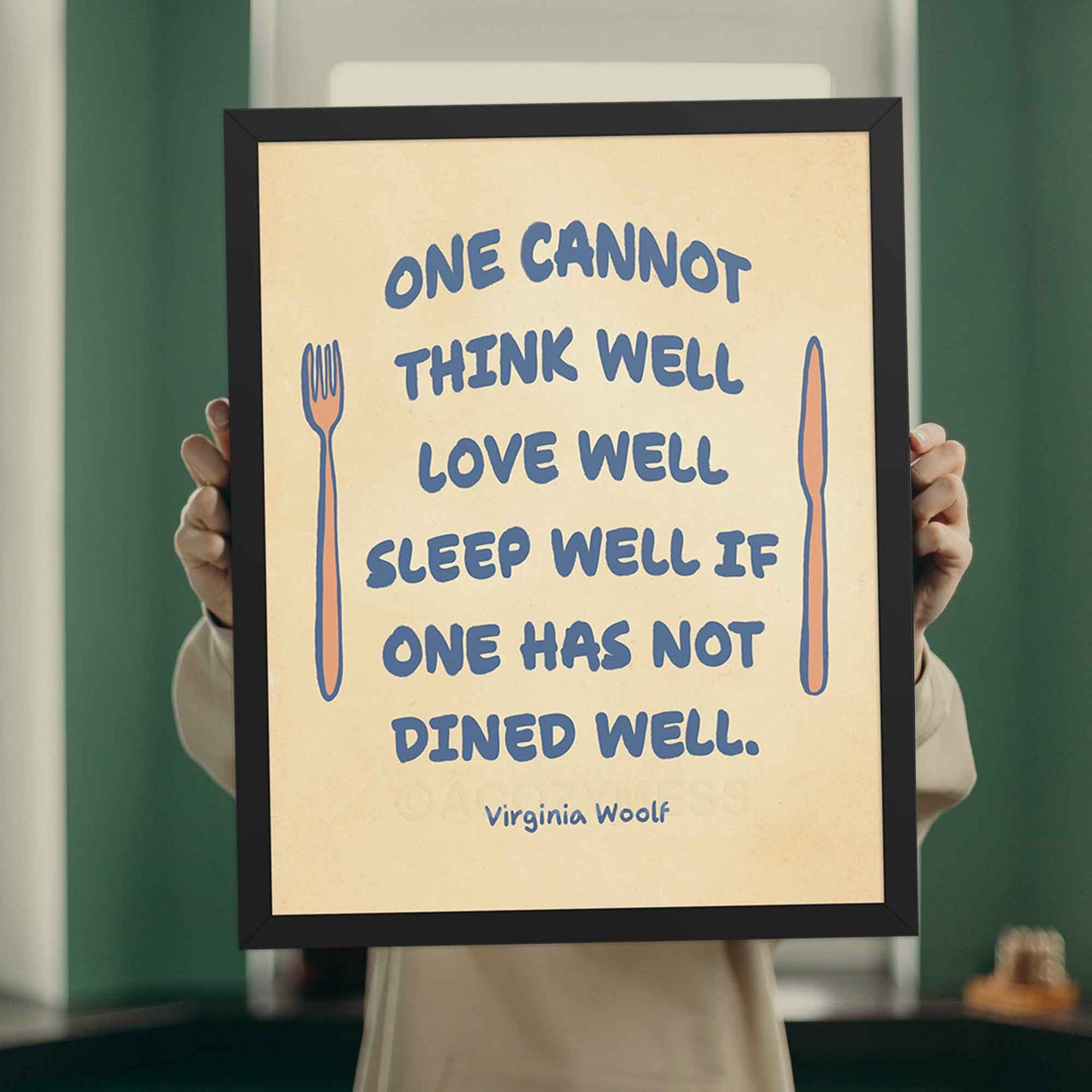 Dined Well - Virginia Woolf Print | Literary Art Prints | Kitchen and Dining Wall Art