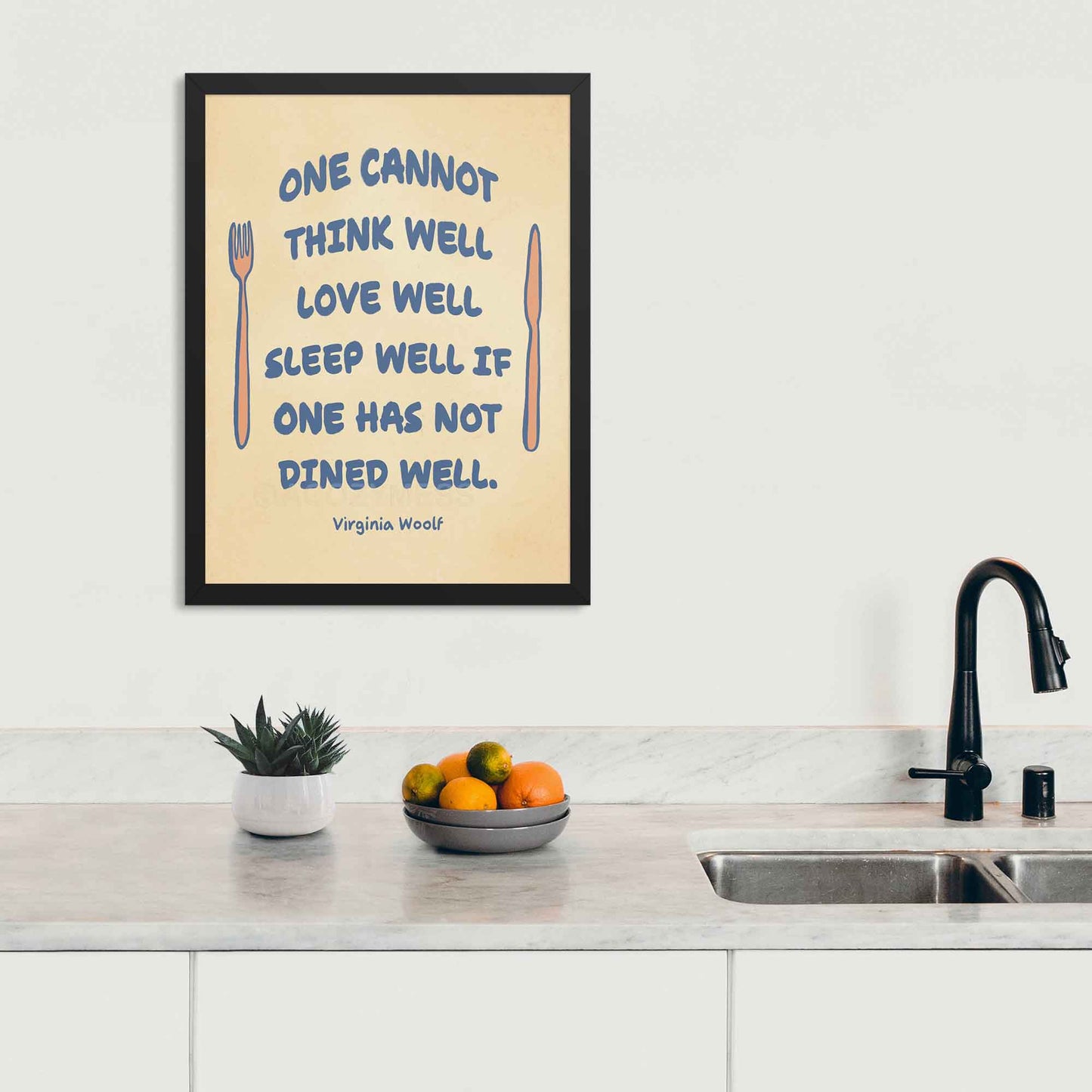 Dined Well - Virginia Woolf Print | Literary Art Prints | Kitchen and Dining Wall Art