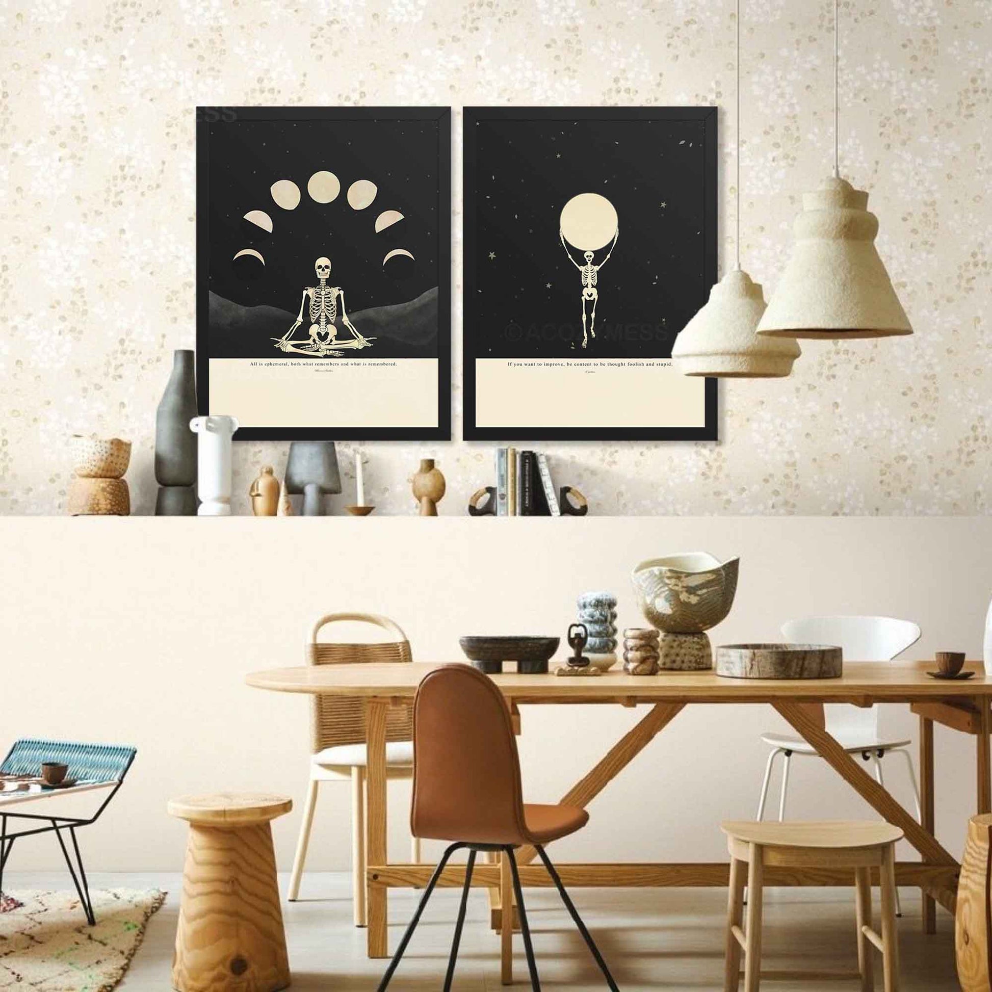 Set of two Stoic posters in black frame