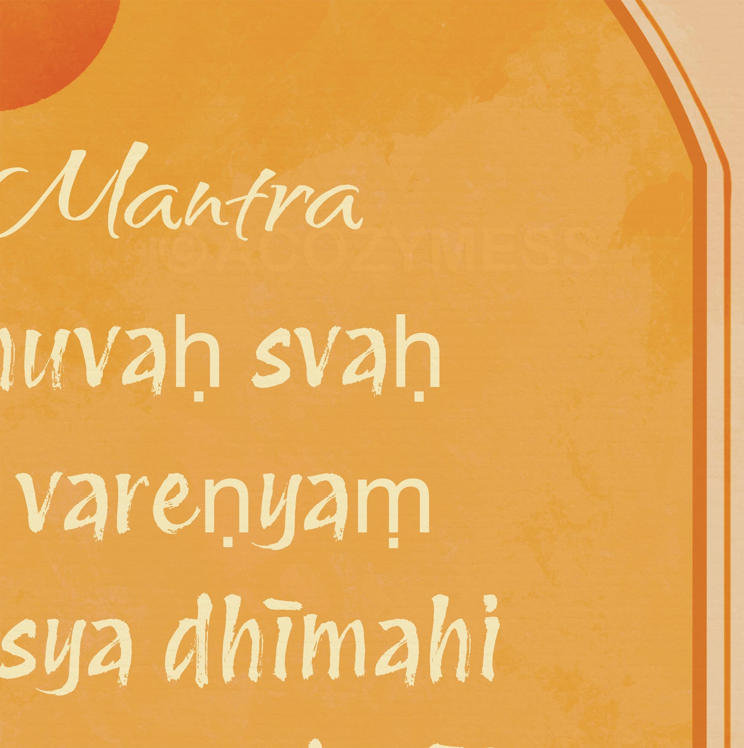 Gayatri Mantra Print, Spiritual Wall Art, Yoga Room Decor - A Cozy Mess