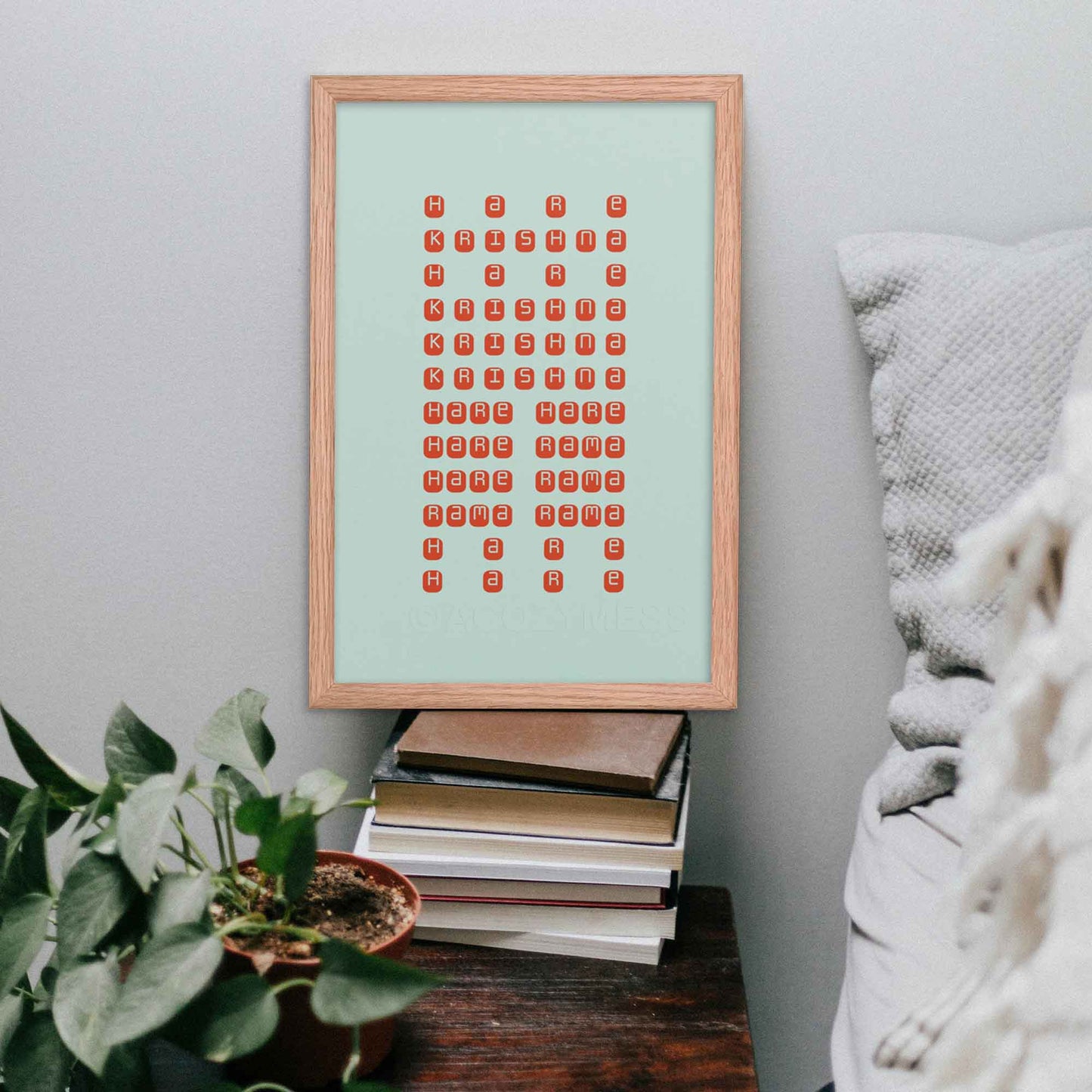 Hare Krishna Mantra Print, Krishna Wall Art - A Cozy Mess