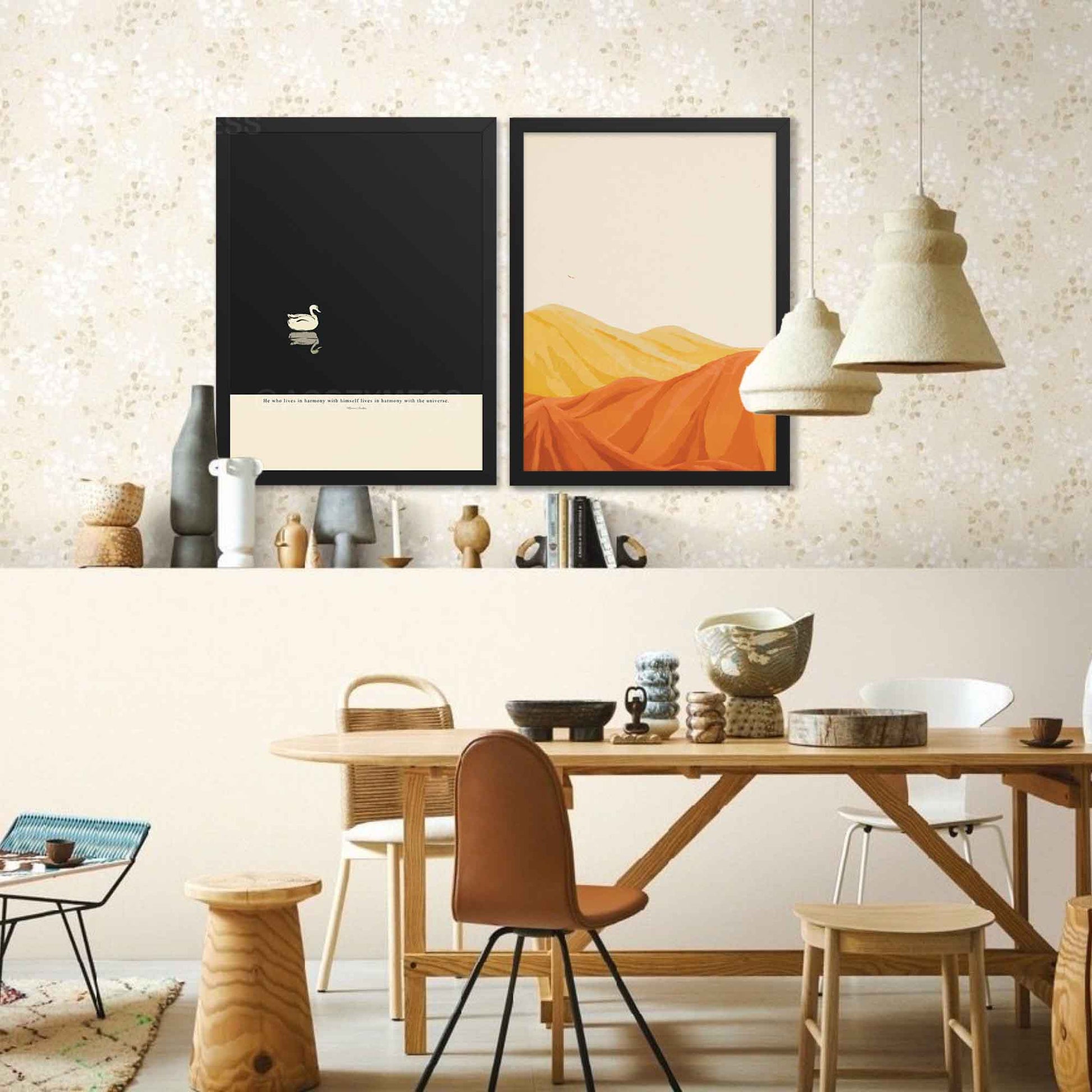 Marcus Aurelius quote poster in a sleek black frame, designed for a clean and minimalist decor style.