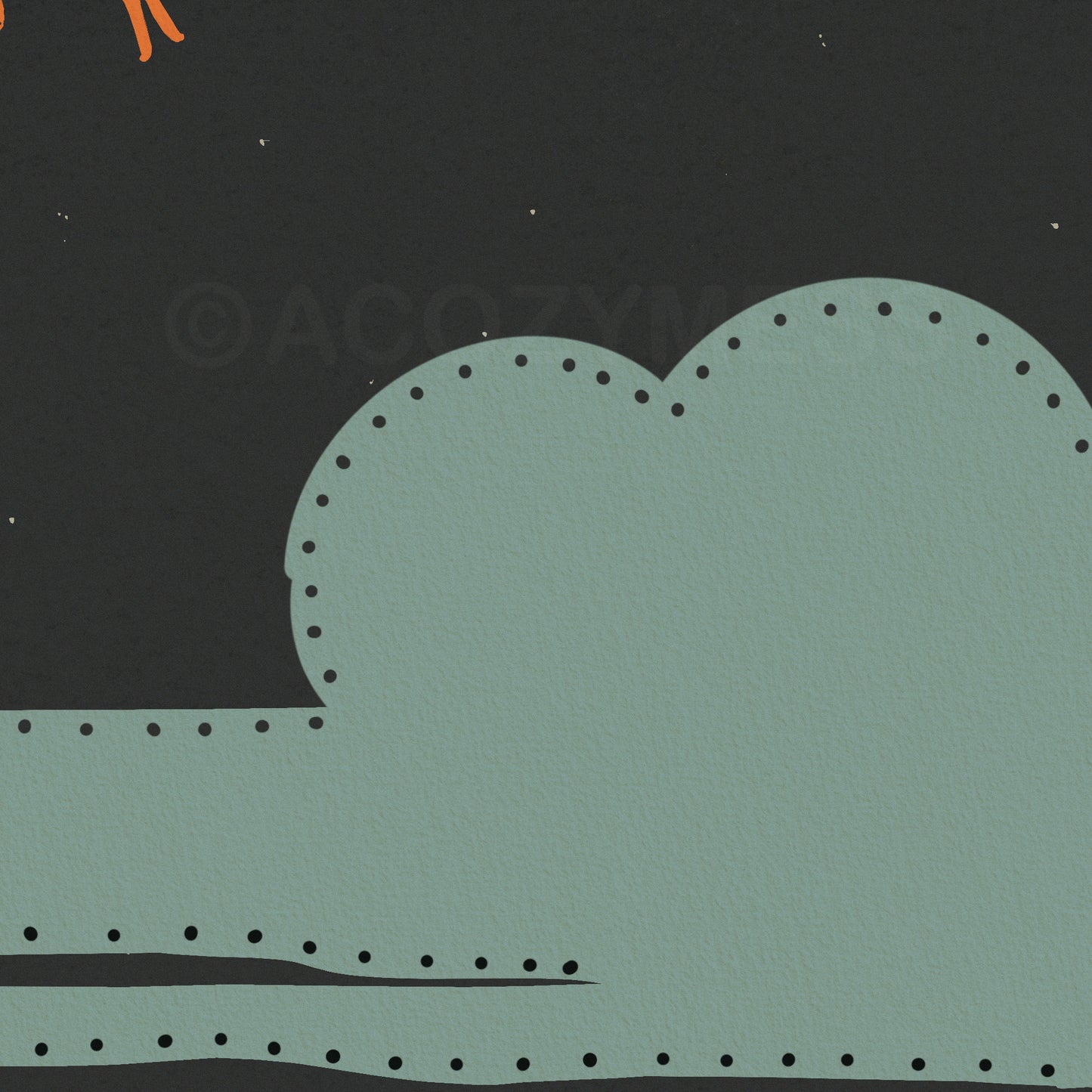 Zoomed-in view of playful Nietzsche quote poster with colorful illustration