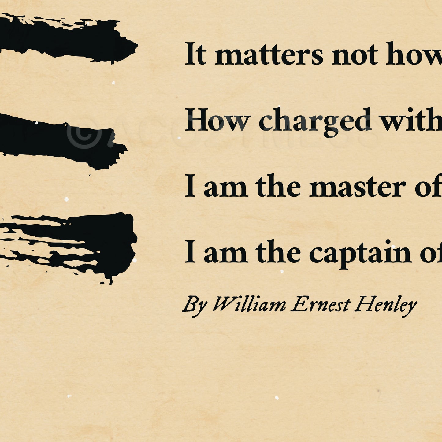 Invictus Poem By William Ernest Henley Poster | Poem Print | Inspirational Poster for Home & Office