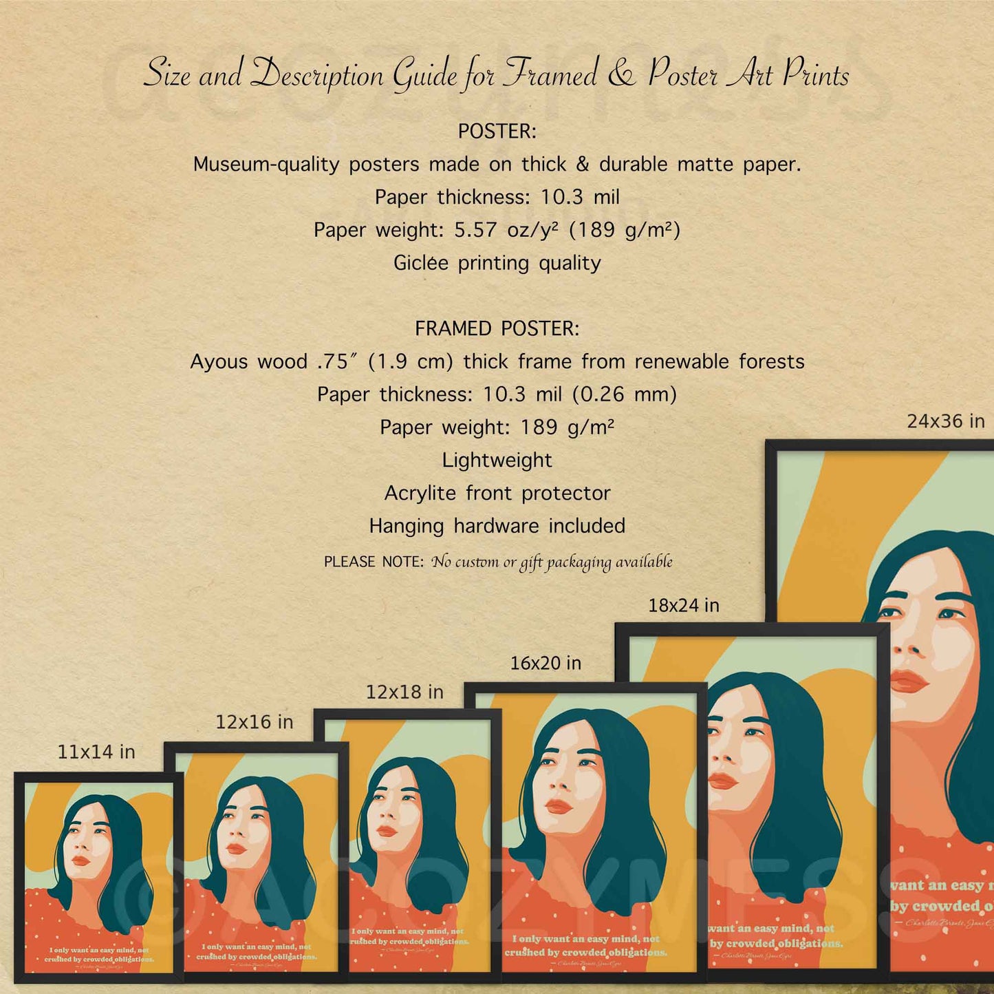 Easy Mind by Jane Eyre Art Print, Literary Art Print - A Cozy Mess