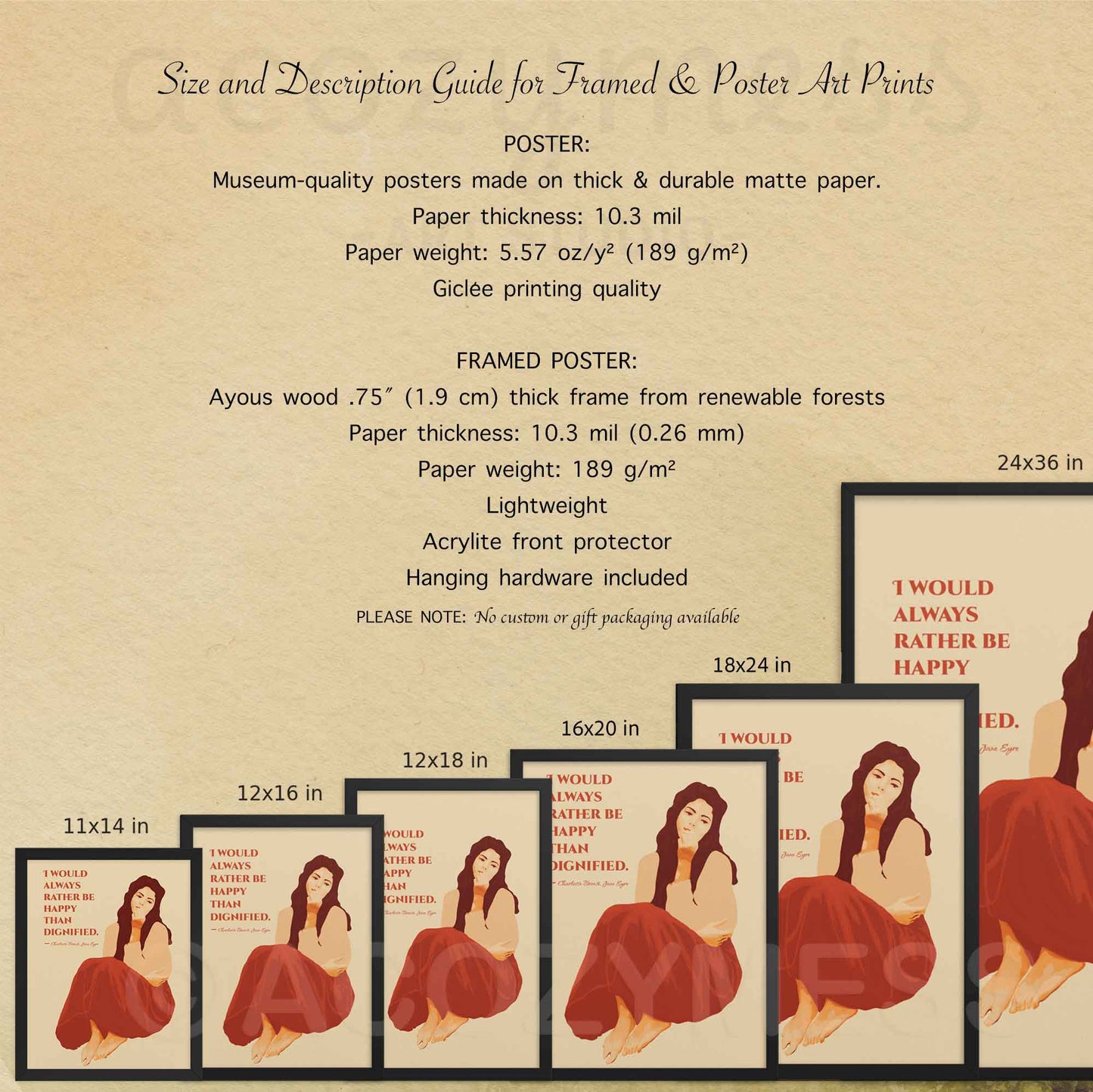 Bold & Happy Art Print - Empowering Jane Eyre Art Print - A Cozy Mess