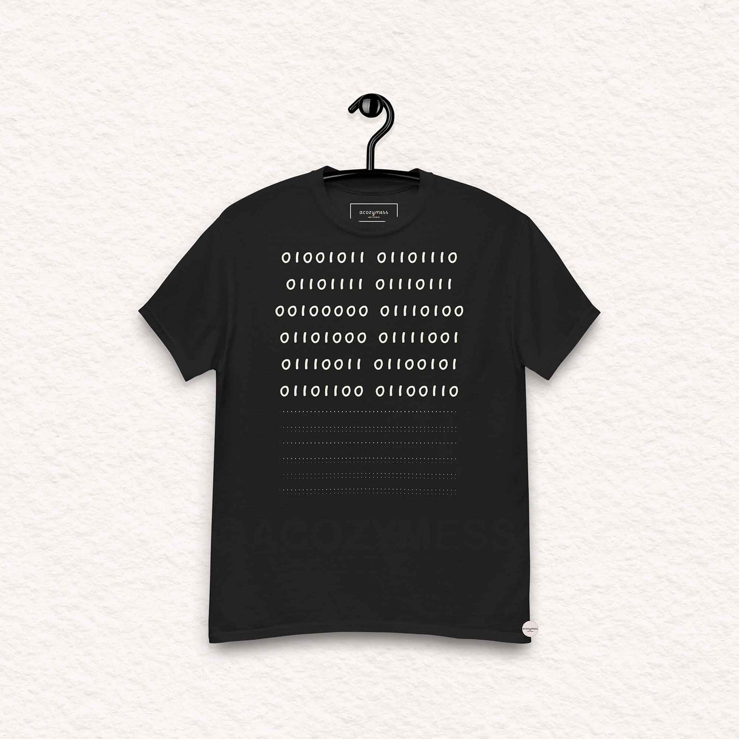 Binary code - know thself tshirt in black color