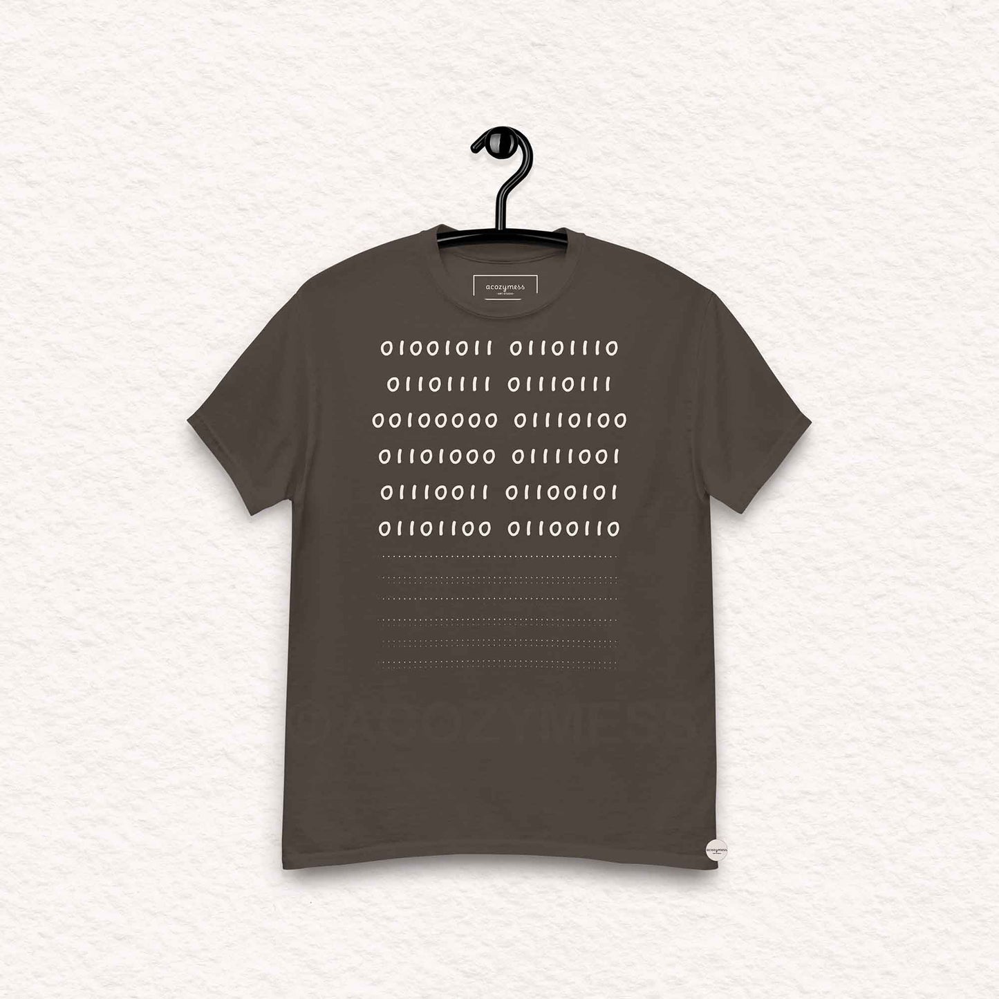 Binary code - know thself  unisex tshirt in dark chocolate color