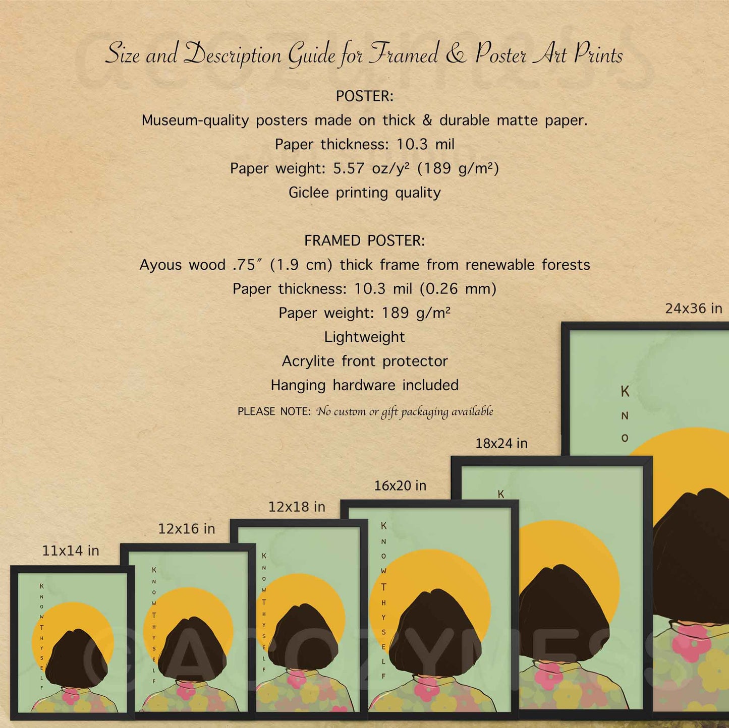 Know Thyself Print, Woman Wall Art, Philosophy Quote Poster - A Cozy Mess