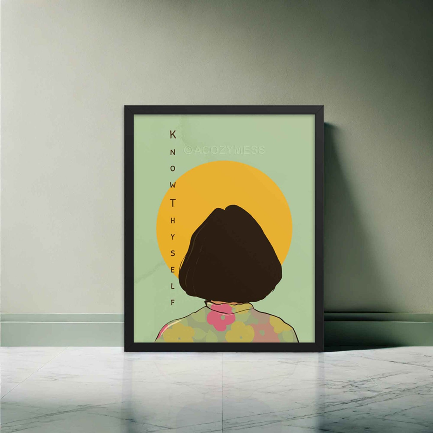 Know Thyself Print, Woman Wall Art, Philosophy Quote Poster - A Cozy Mess