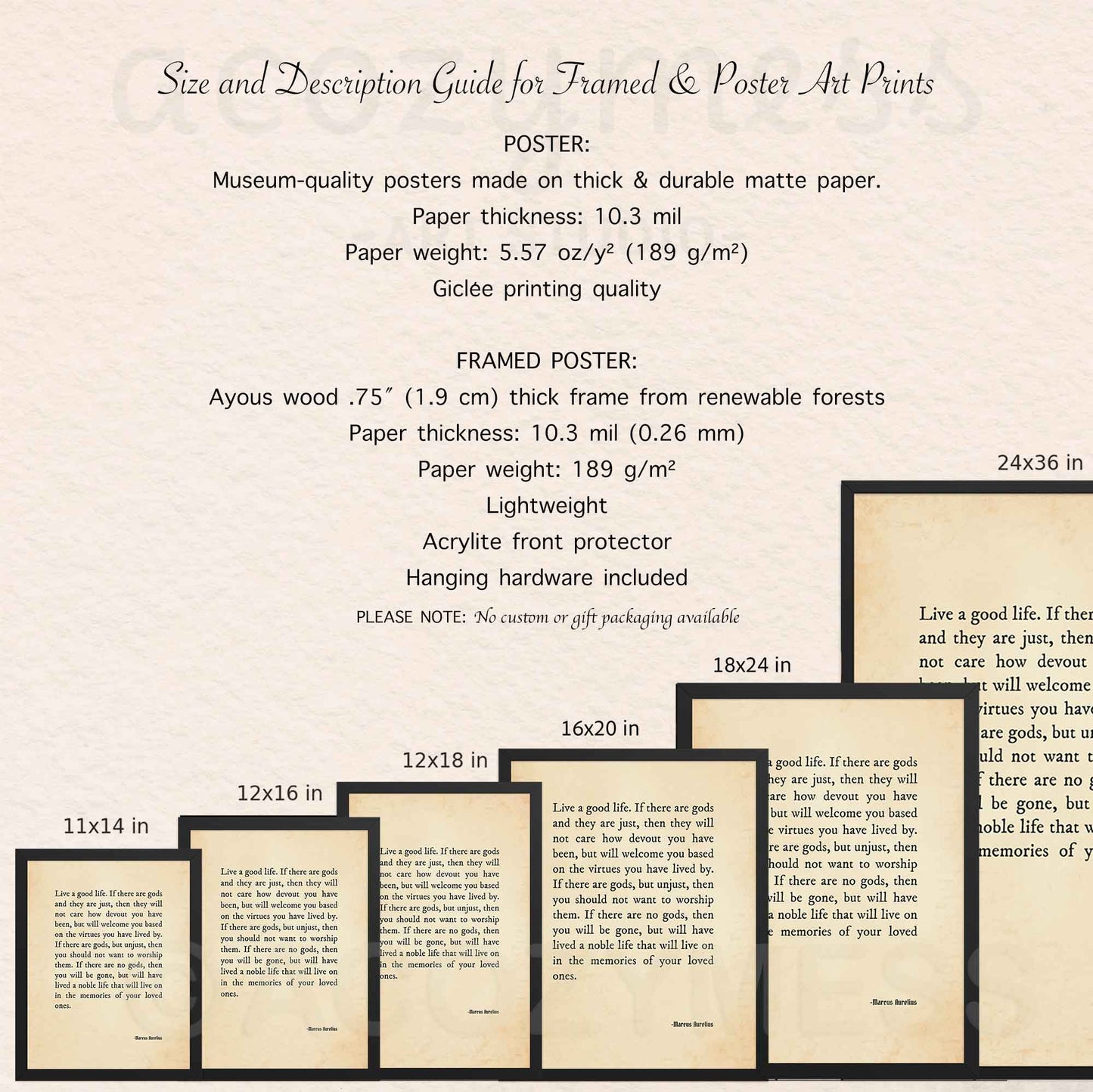 Live a Good Life – Marcus Aurelius Print | Stoic Philosophy Poster | Inspirational Gift - A Cozy Mess