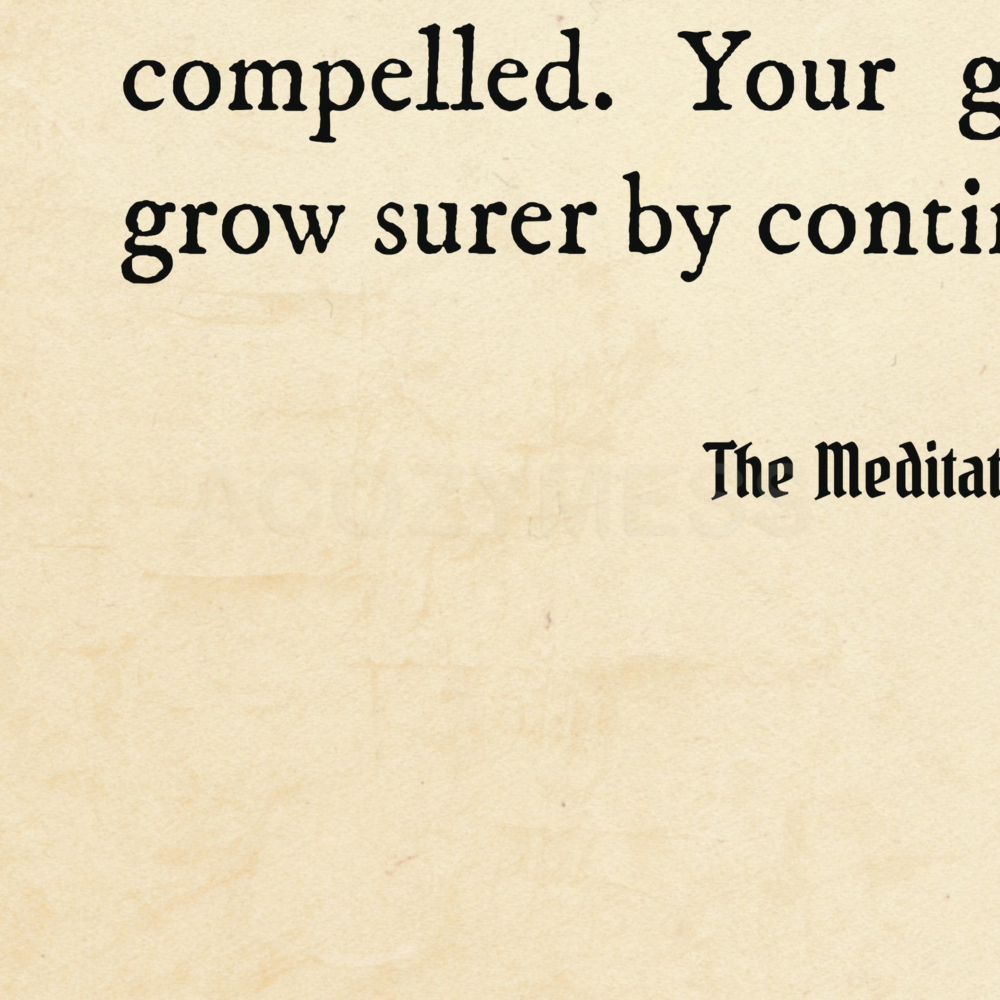 Stoic Philosophy poster featuring Marcus Aurelius quote.