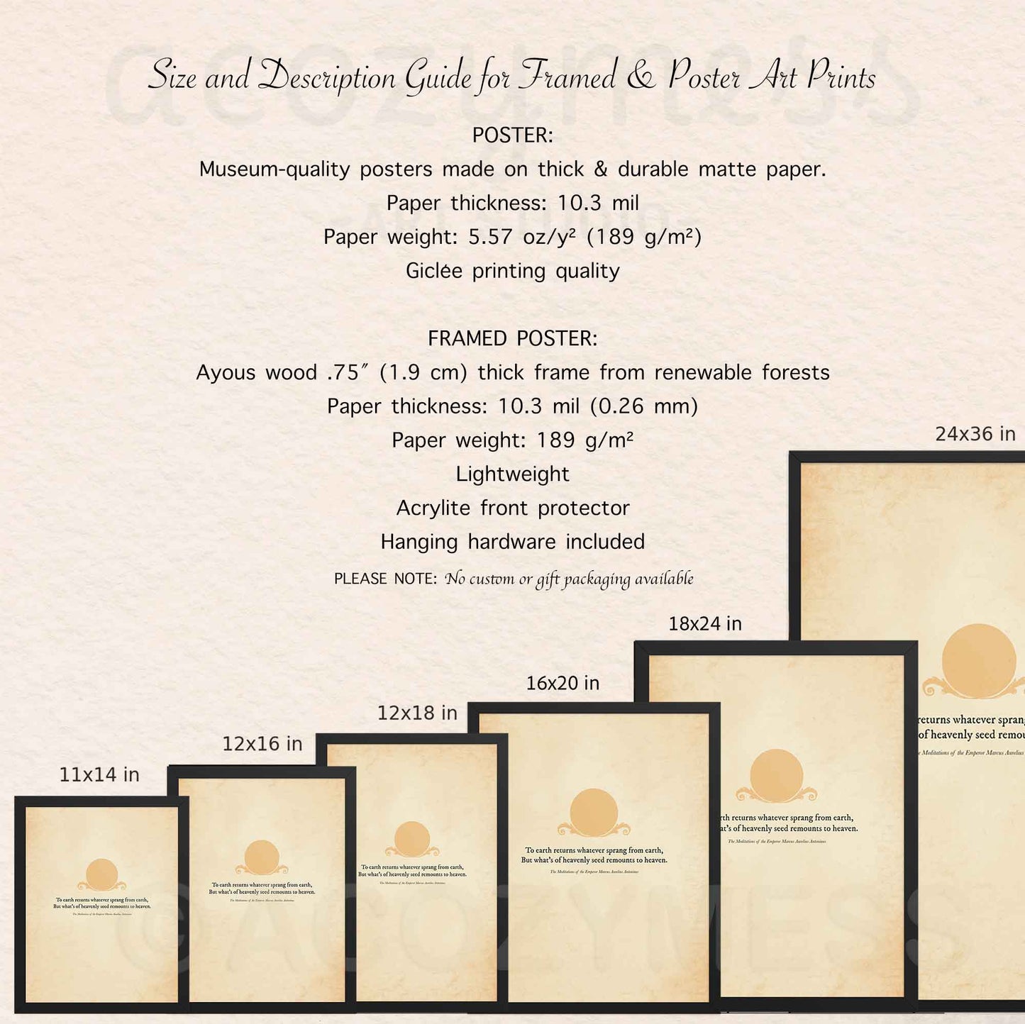 Marcus Aurelius print both framed and unframed posters