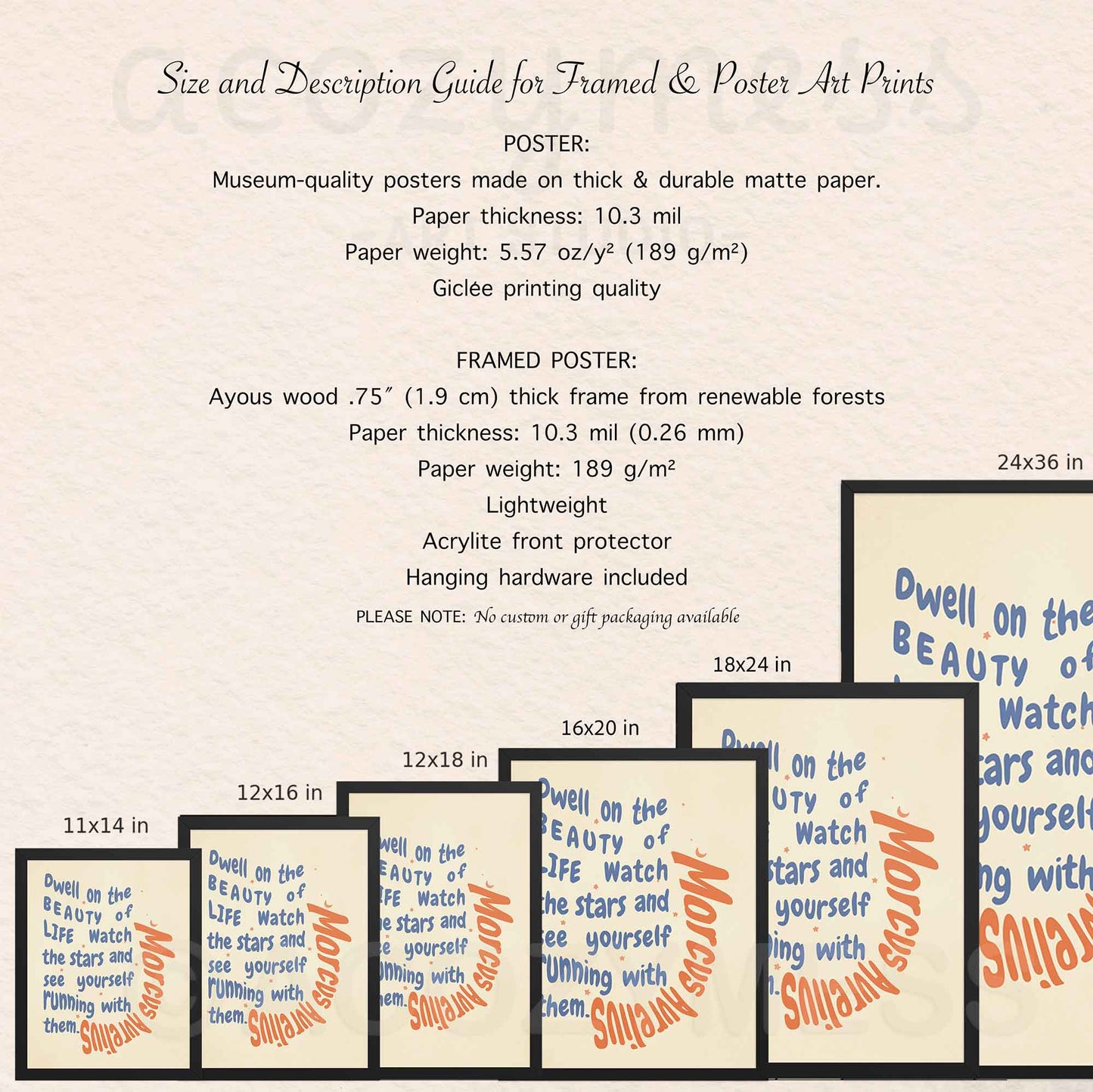 Beauty of Life - Marcus Aurelius Print | Stoic Print | Philosophy Poster | Meditation Poster