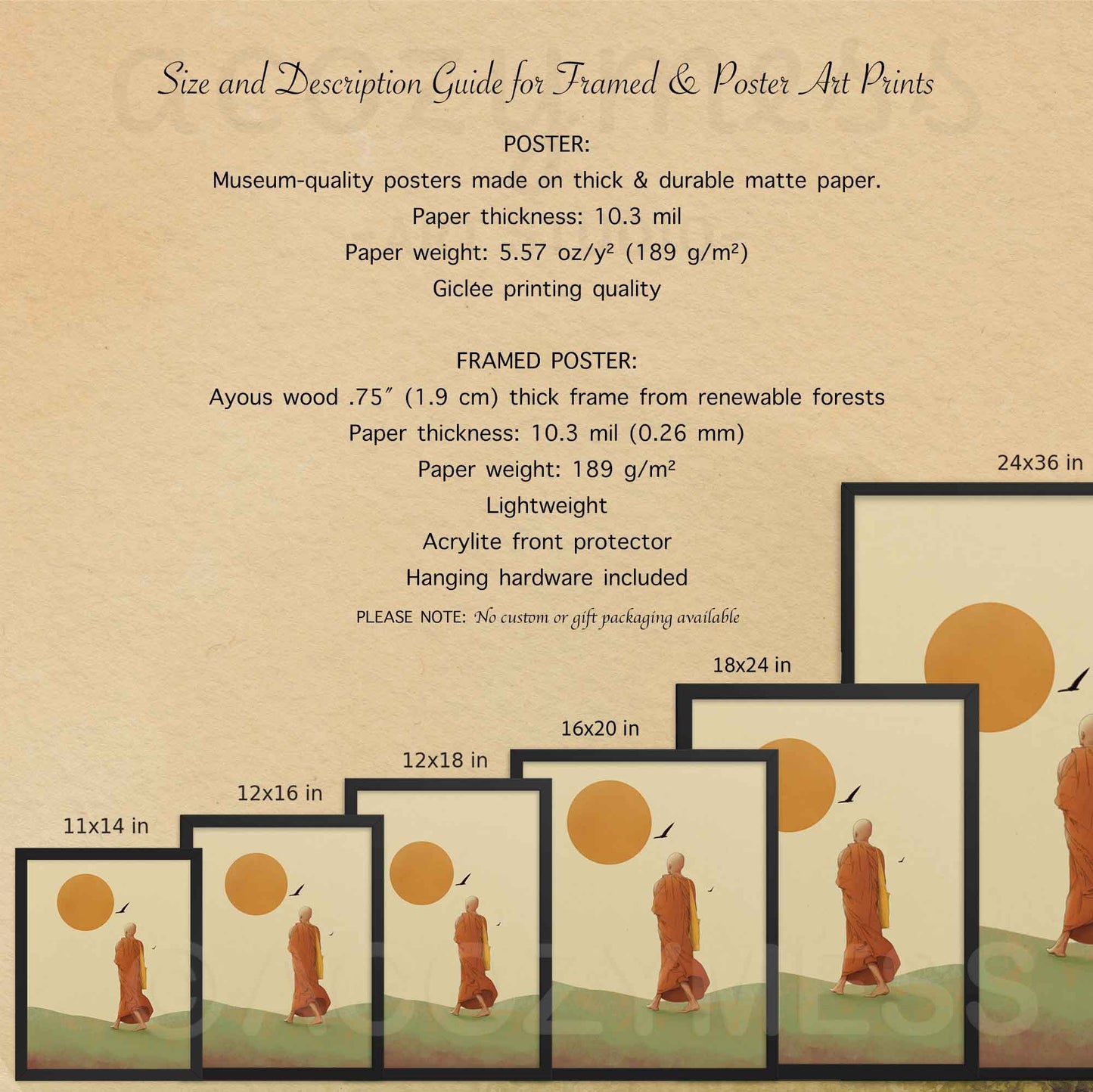 Buddhist Monk Wall Art, Spiritual Art Decor - A Cozy Mess