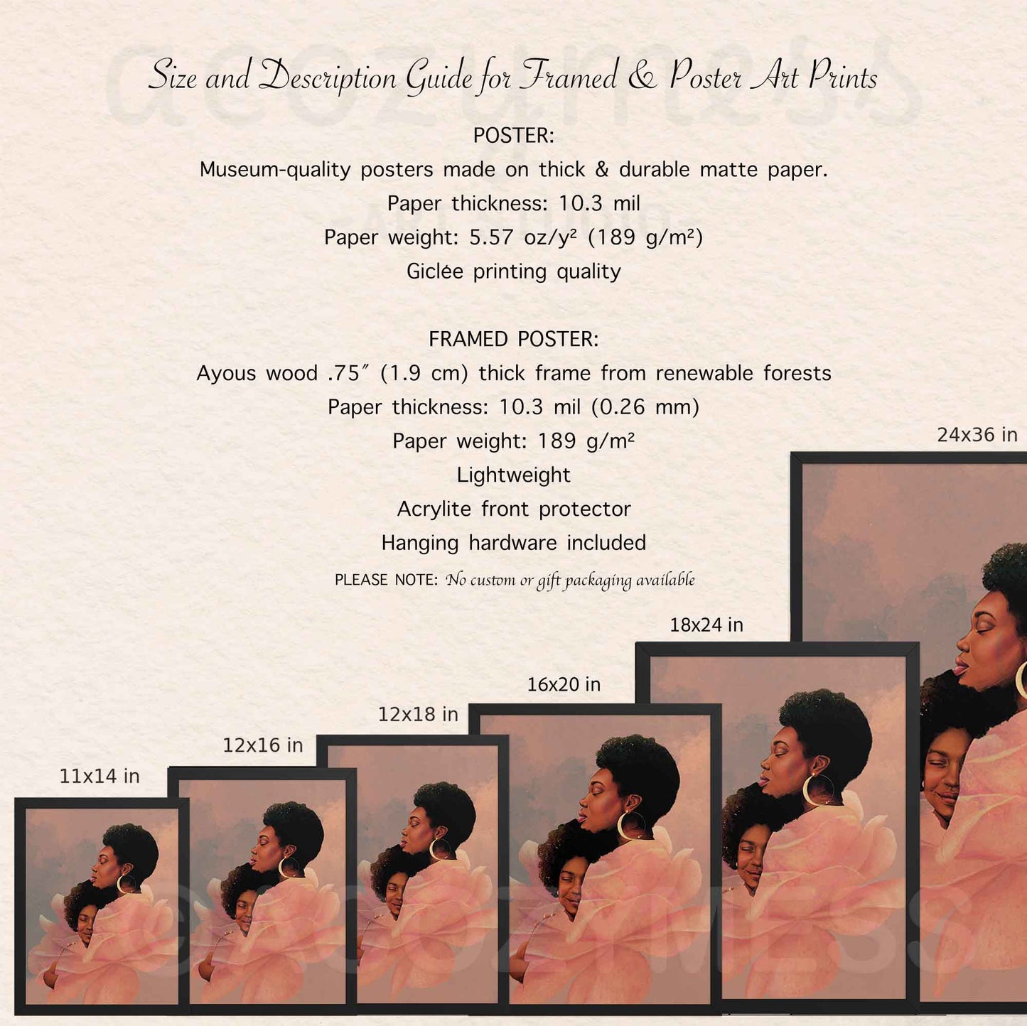 Mother and Daughter Wall Art | African American Artwork | Black Women Floral Art