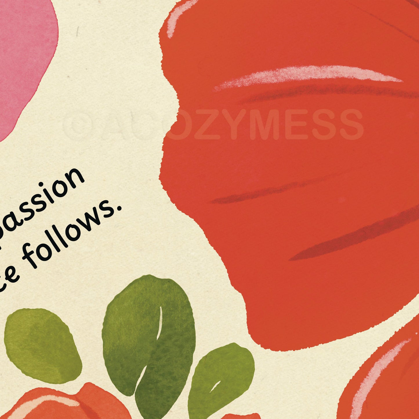 close image of floral poster