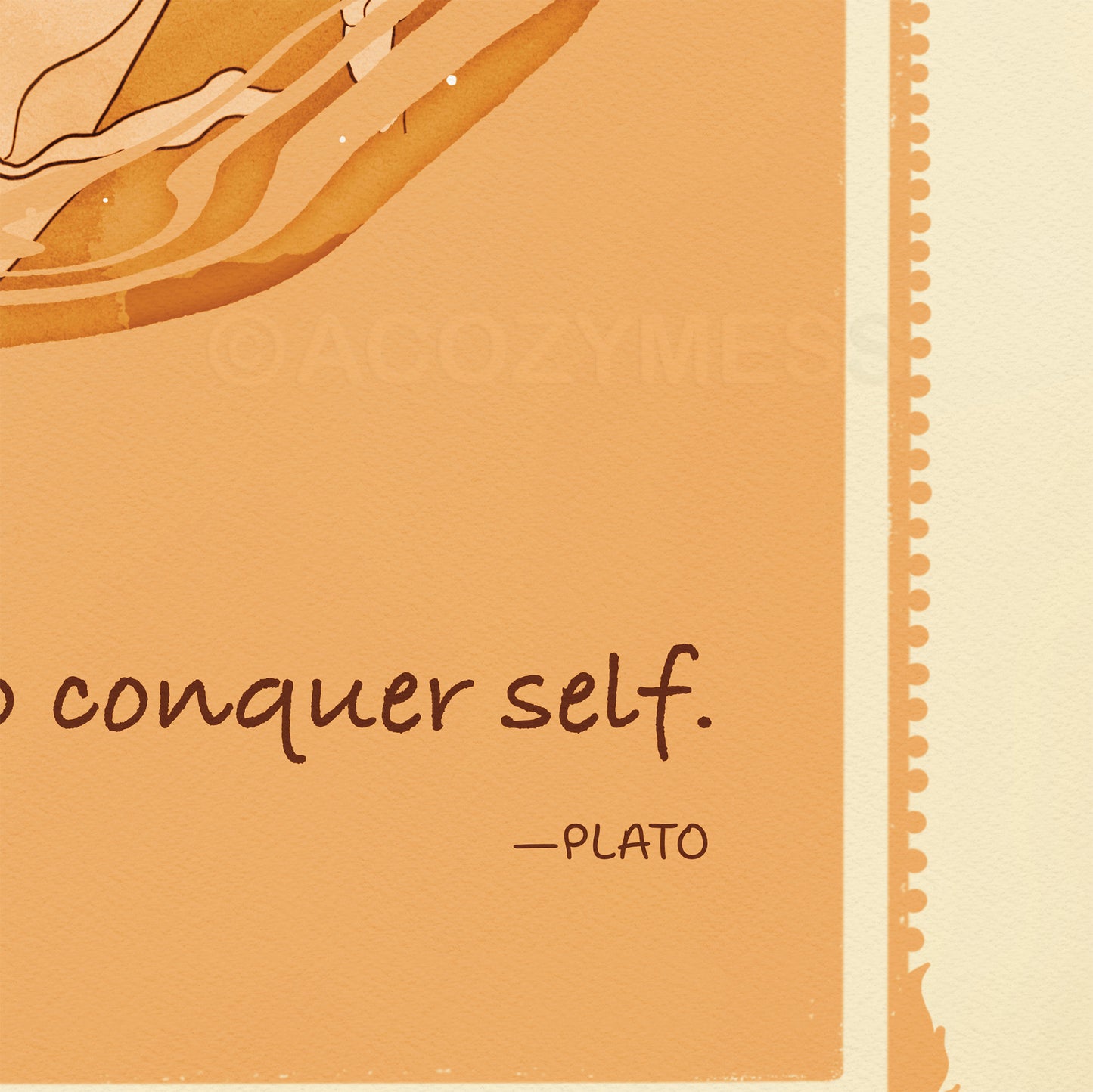 Plato On Conquering Self, Plato Art Print, Plato Quote Poster - A Cozy Mess