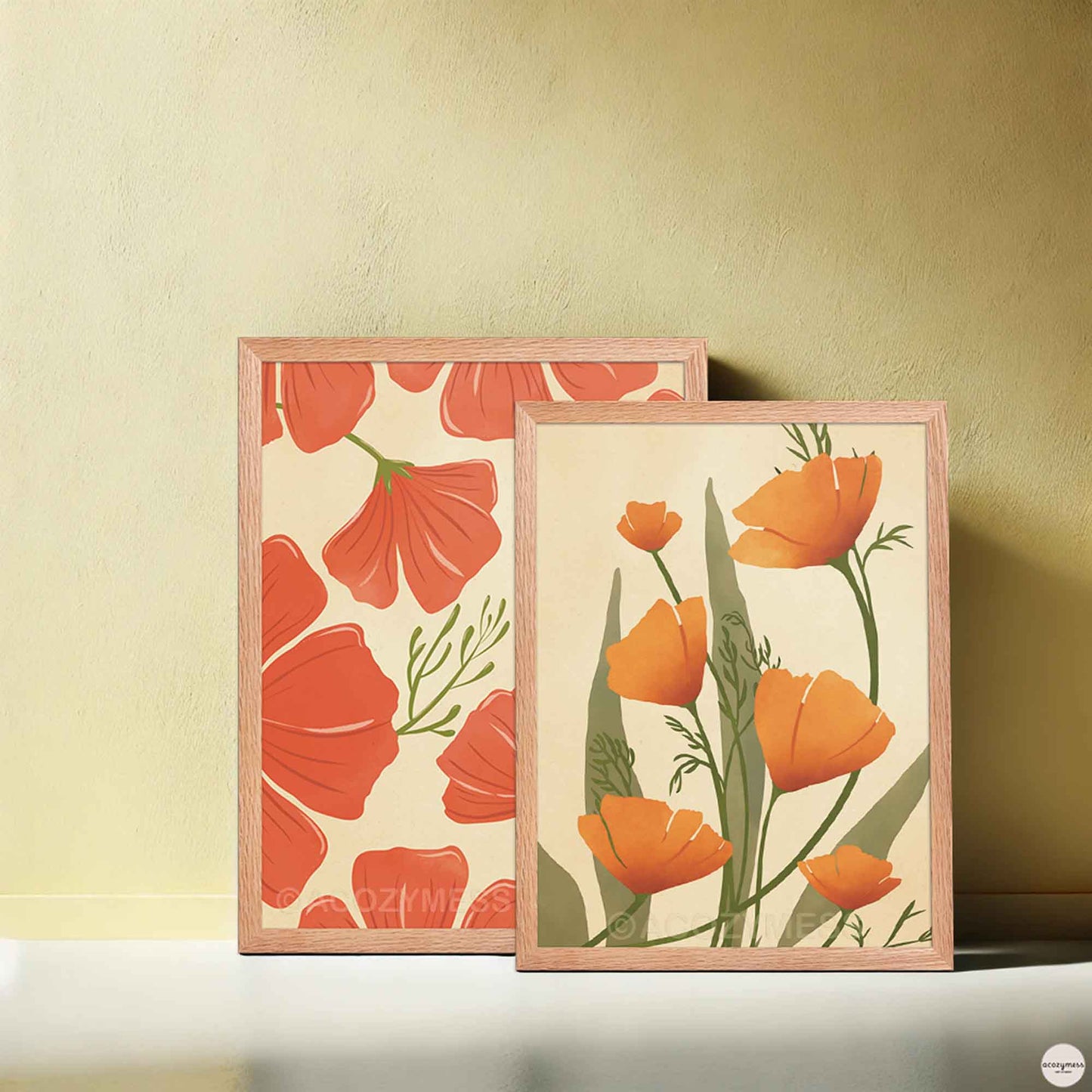 Floral wall art prints framed