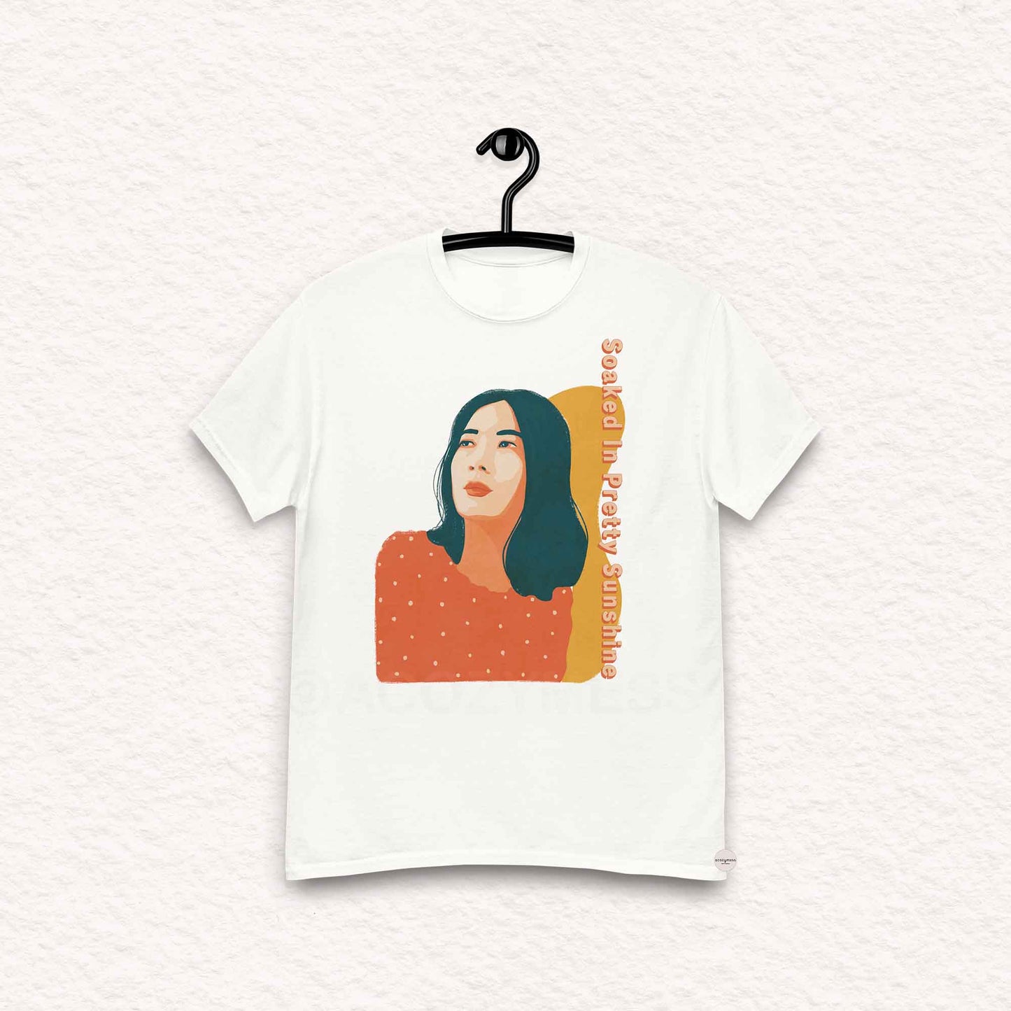 Soaked in Pretty Sunshine – Woman Illustration Tee | Summer Cotton T-Shirt