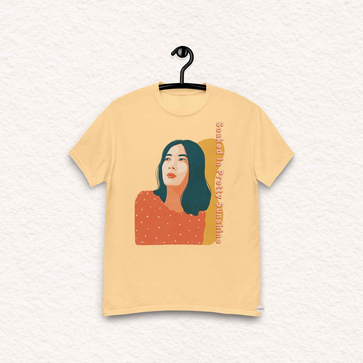 Soaked in Pretty Sunshine – Woman Illustration Tee | Summer Cotton T-Shirt
