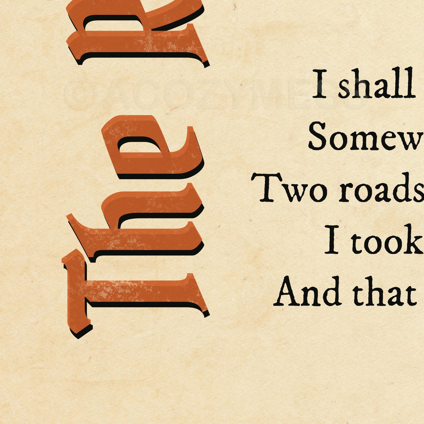 The Road Not Taken By Robert Frost Poem print