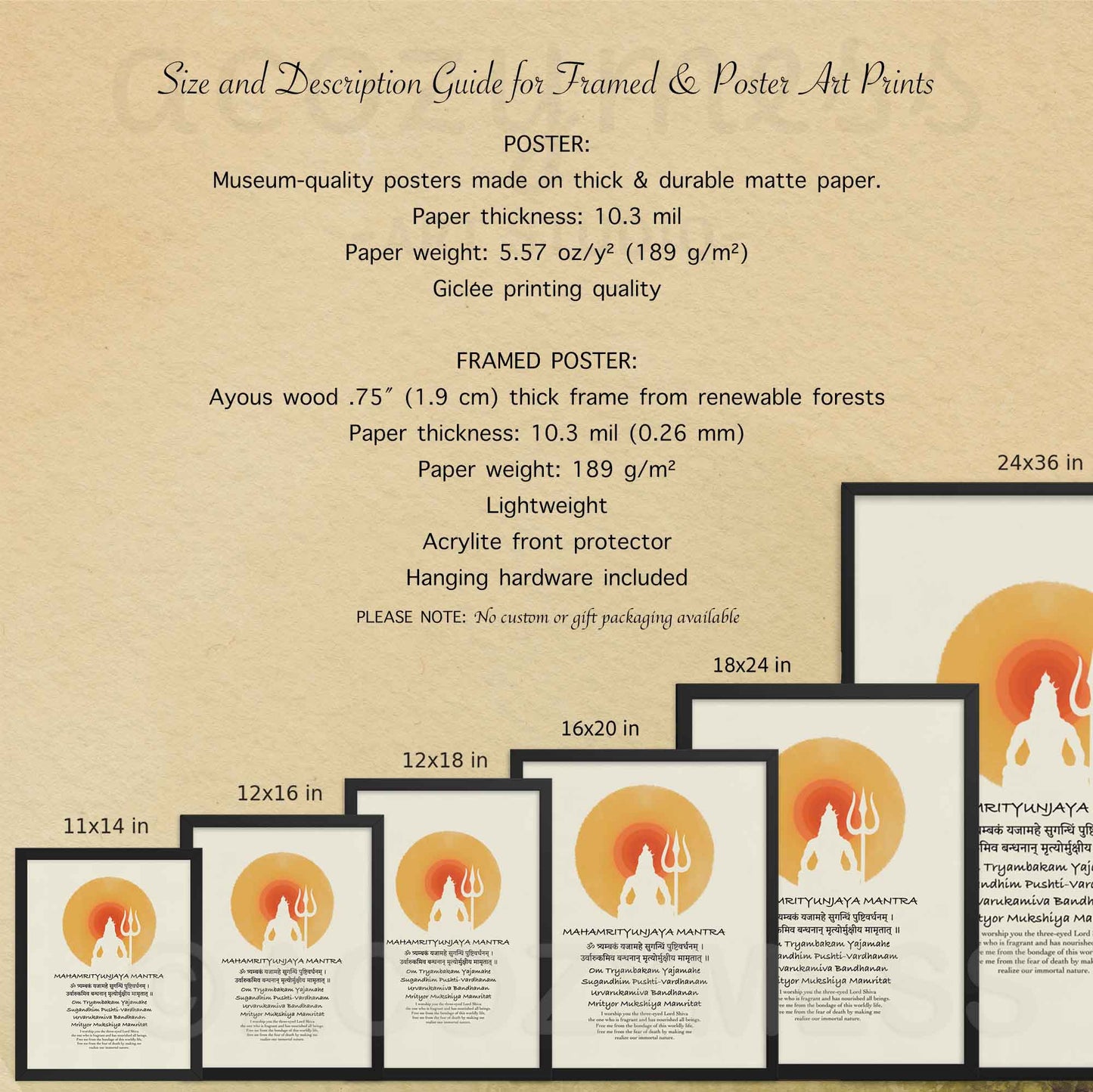 Mahamrityunjaya Mantra Print, Shiva Wall Art Print, Meditation Mantra Print - A Cozy Mess