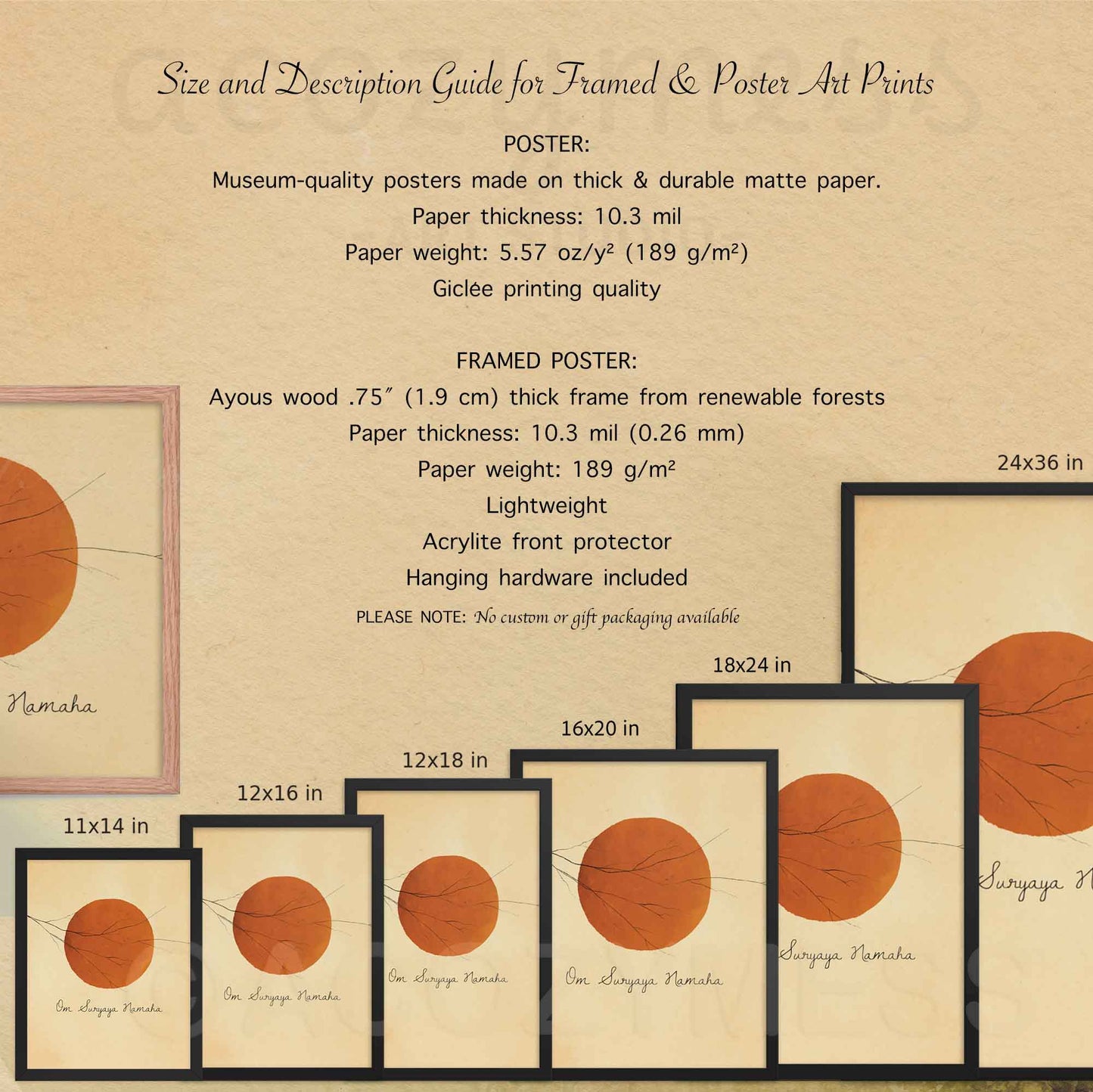 Om Suryaya Namah Wall Art, Sun Salutation Mantra Print - A Cozy Mess