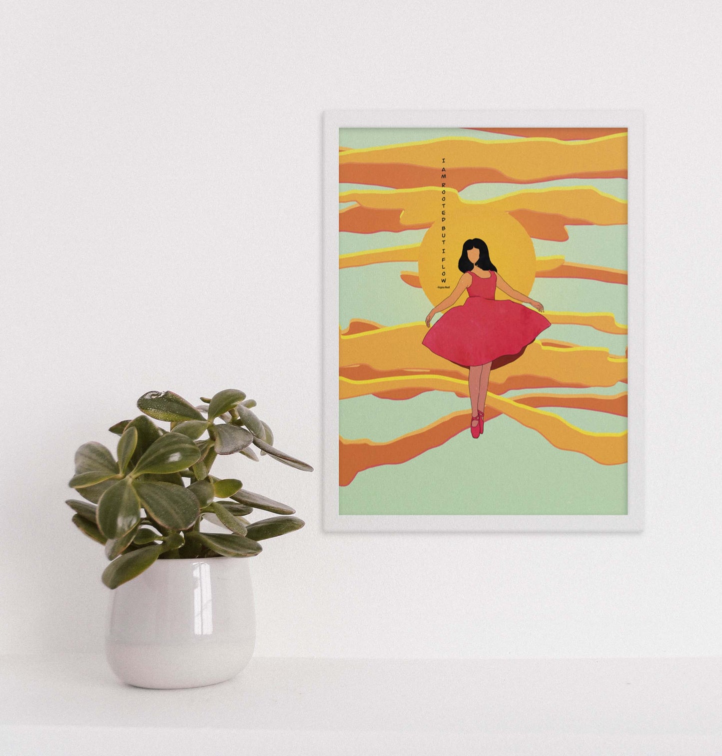 Virginia Woolf Print, I Am Rooted But I Flow, Poster/Framed Poster/Canvas - A Cozy Mess