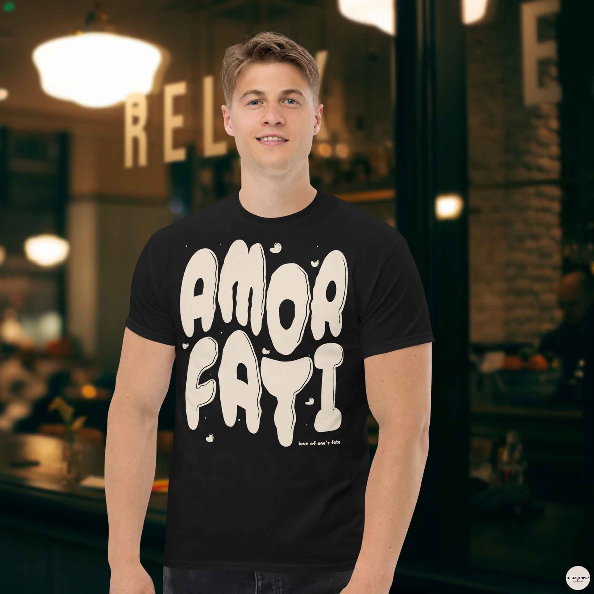 Amor Fati stoic Black Tee