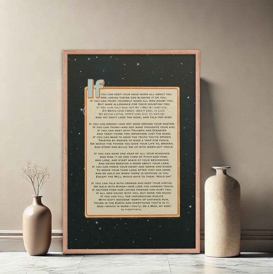 If Rudyard Kipling Poem Print, Father to Son gift , Graduation Gift - A Cozy Mess