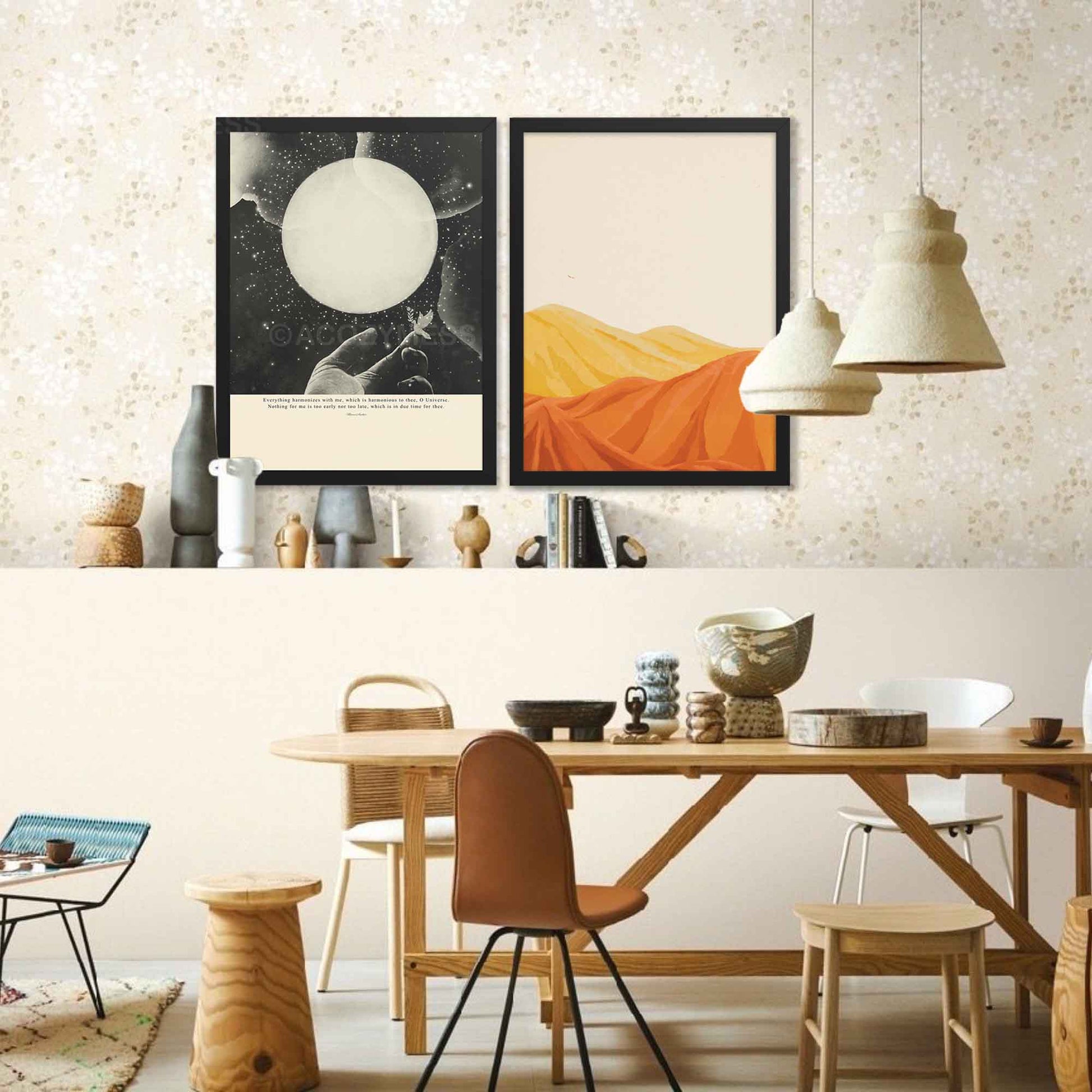 Marcus Aurelius quote  poster in black frame