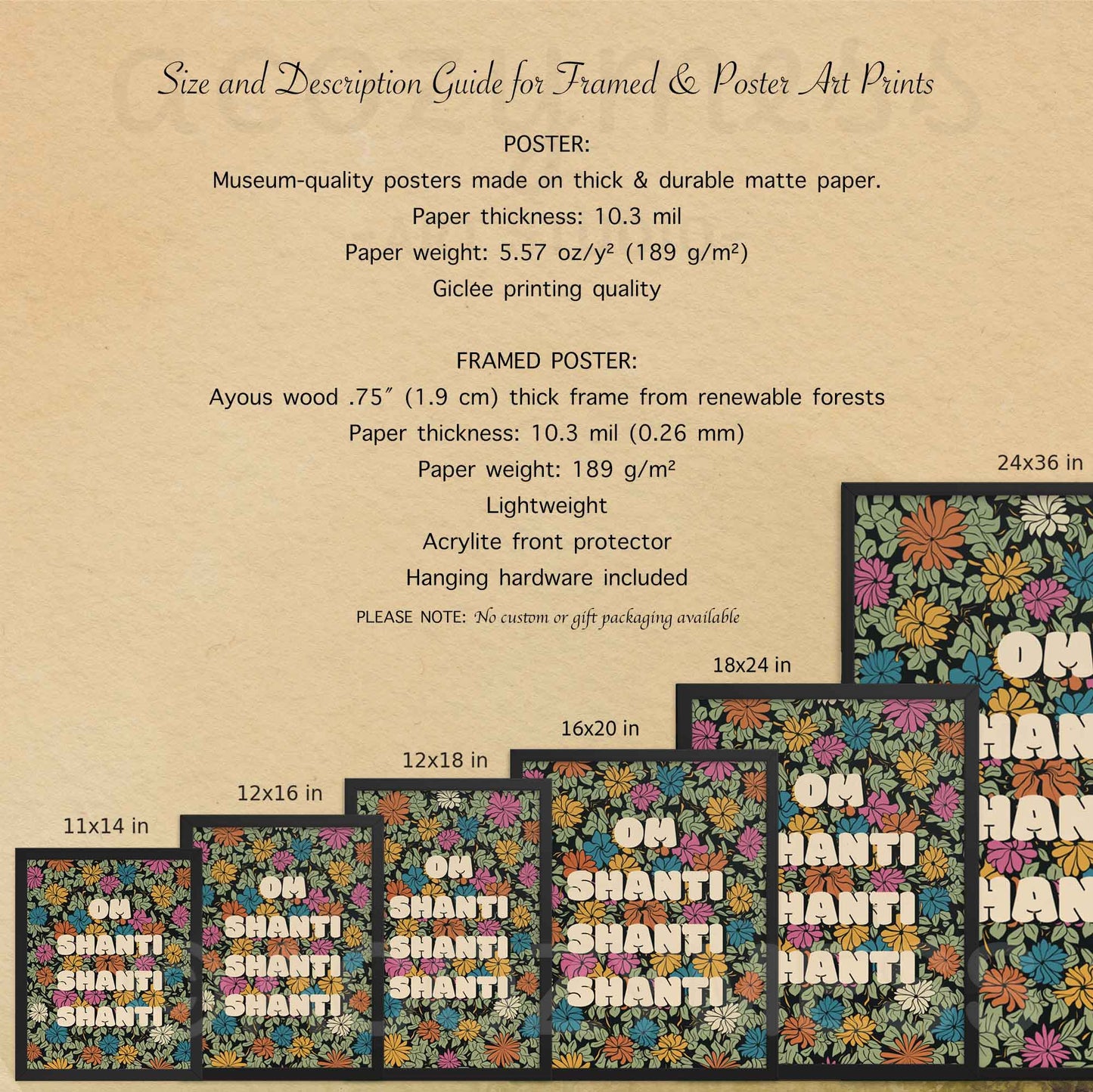 Om Shanti Print, Spiritual Wall Art, Spiritual Gifts, Peace Mantra Print - A Cozy Mess