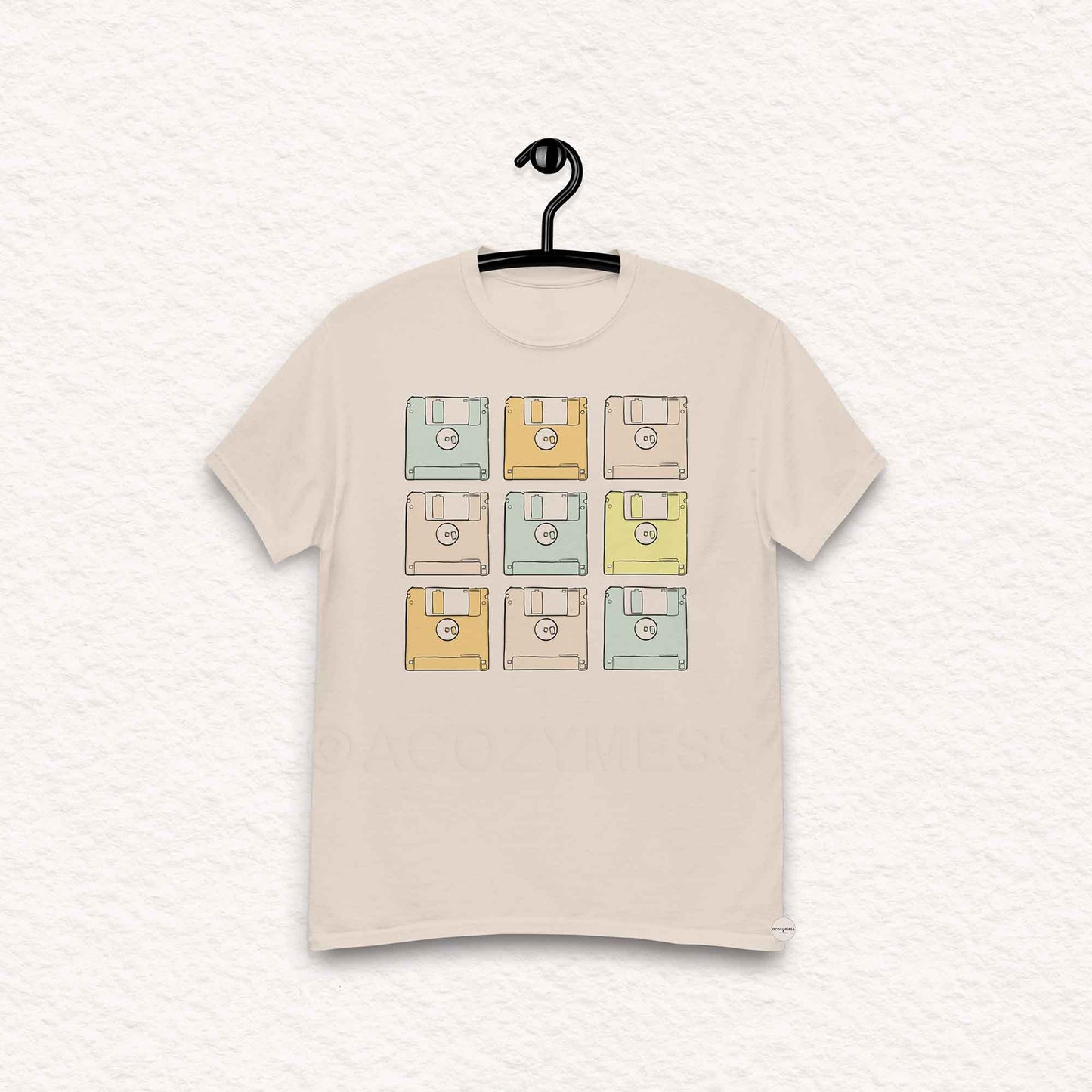 Pastel Floppy Disks T-Shirt – Retro Tech in Soft Tones | Unisex classic tee