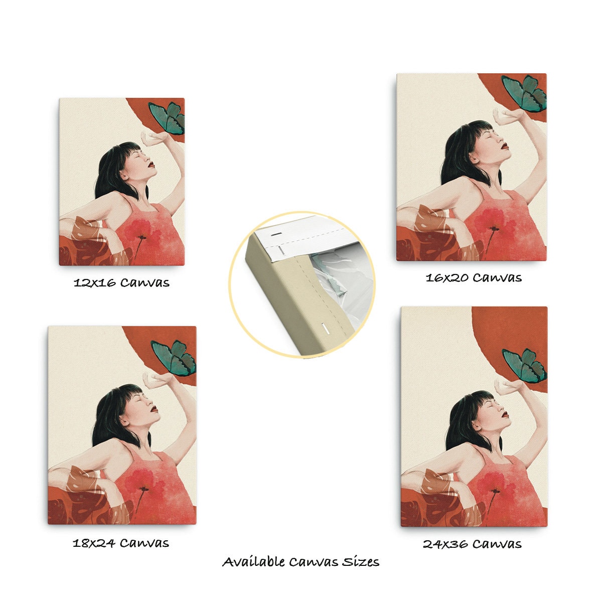 Girl with Butterfly Art Print, Girl Poster, Woman Art Poster