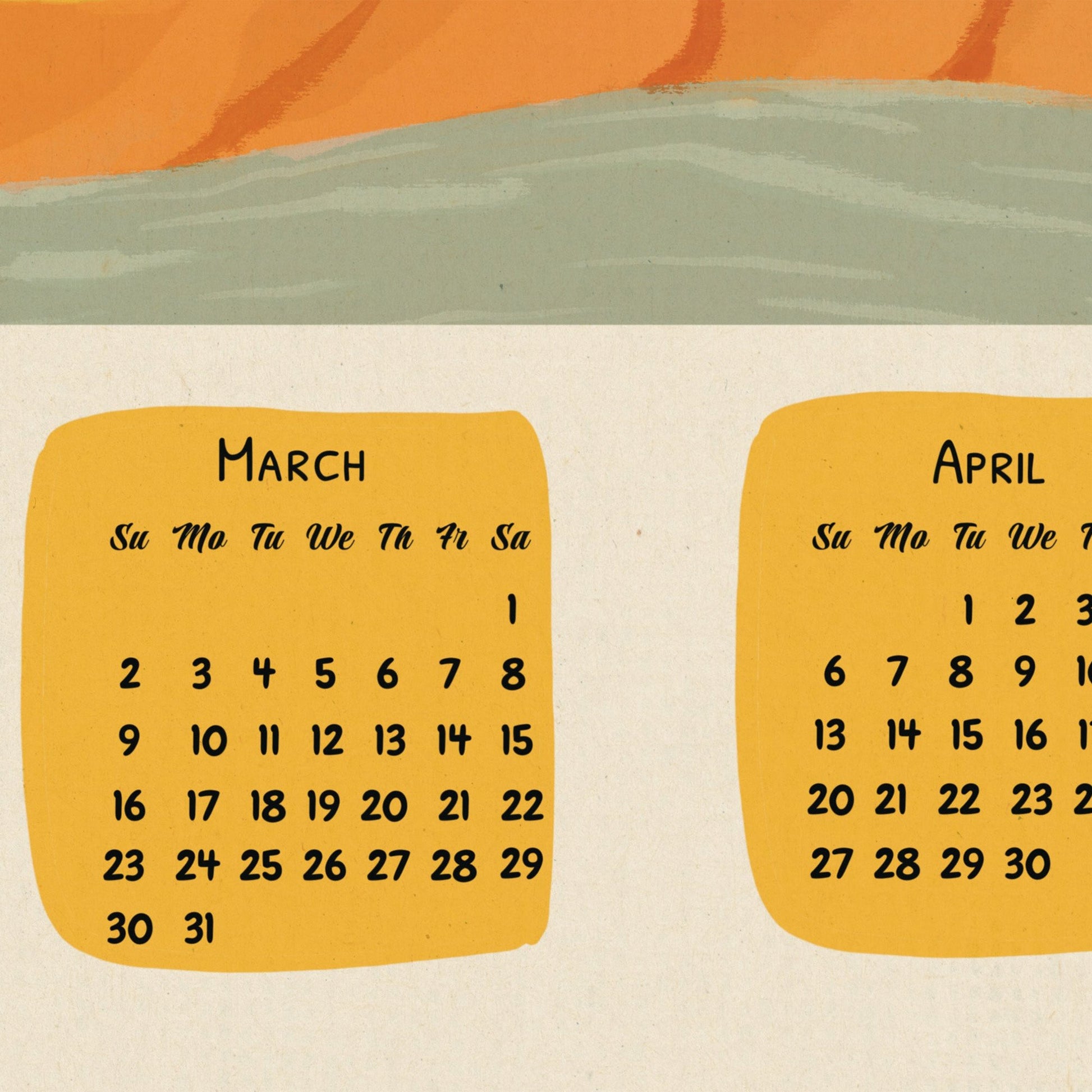 Image of how the calendar will look 