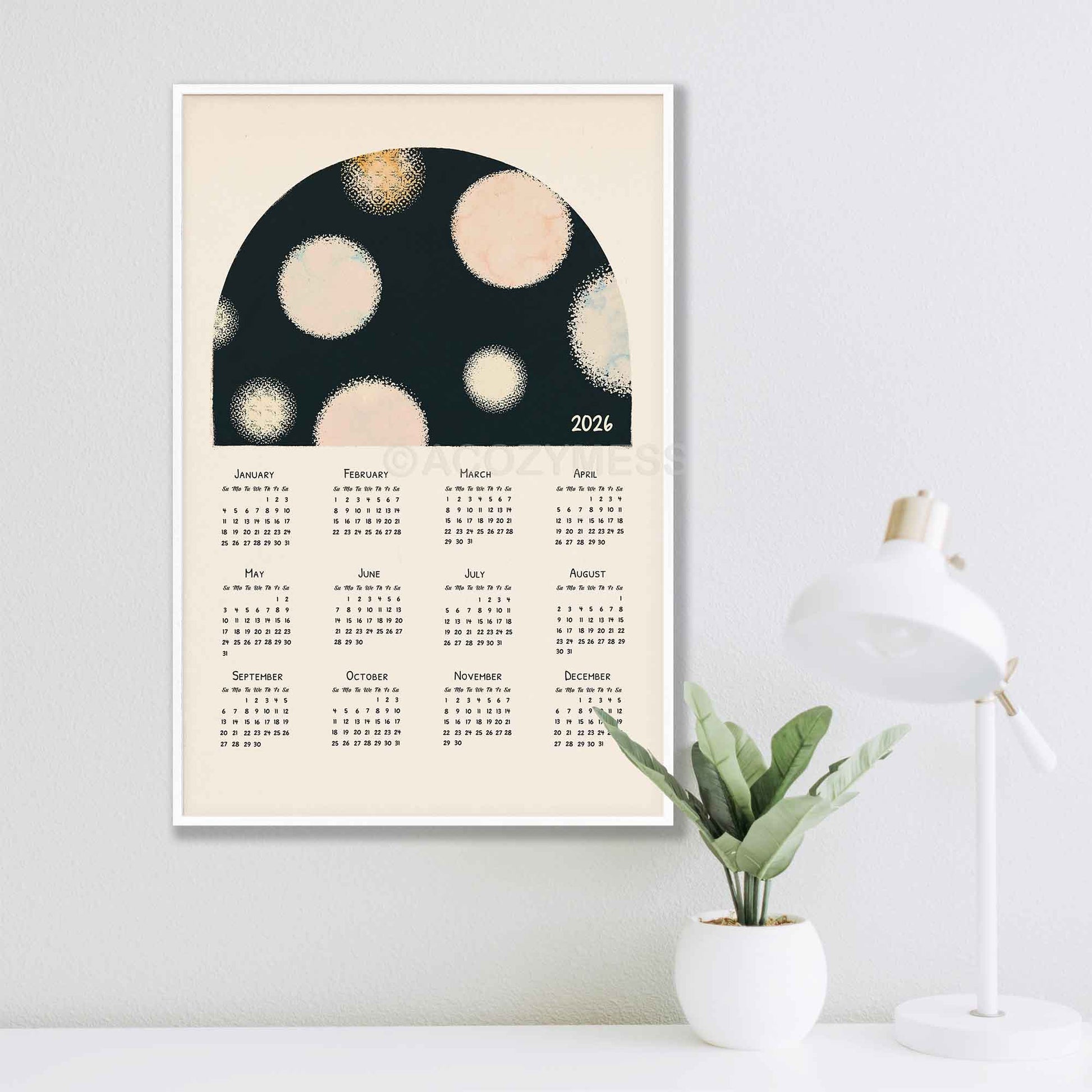The 2026 Abstract Art Calendar for clean and fresh look