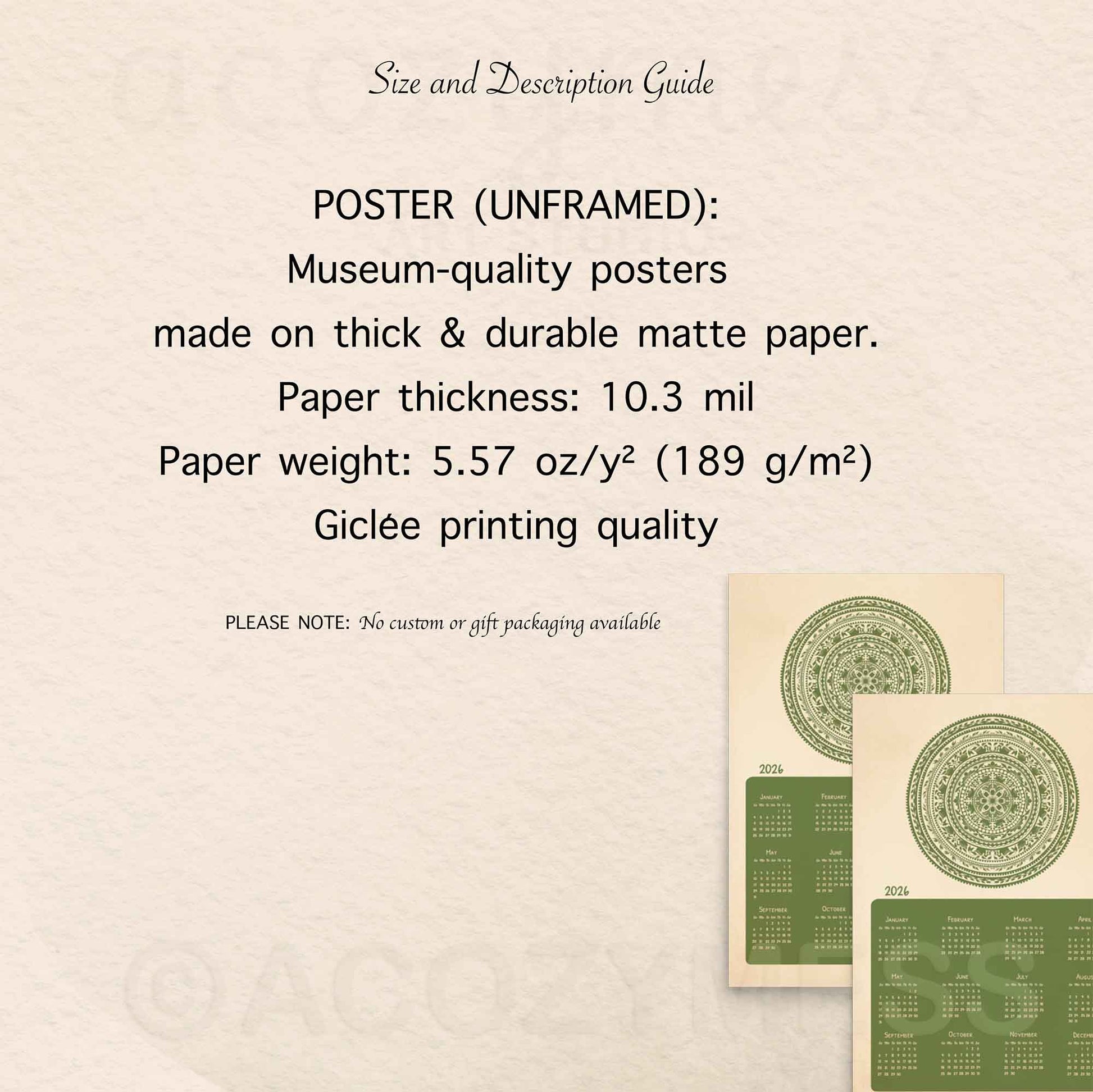 Poster Material description