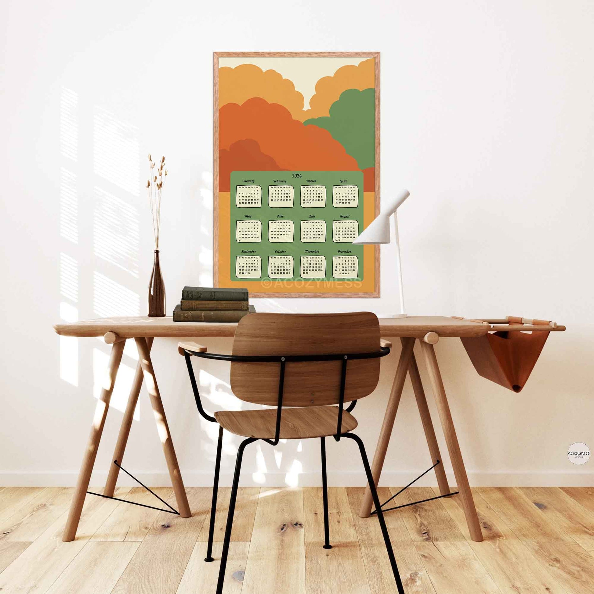 2026 Calendar Yearly Colorful Poster 