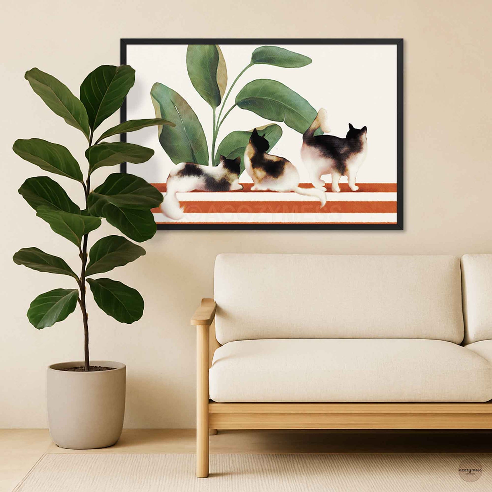 Framed artwork of cats to bring charm and joy to your walls.