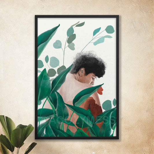 Plant Lovers, Man Art Print, Portrait Art, Wall Art Poster, Giclée printing quality