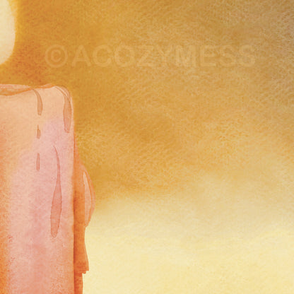 Candle - Zen Wall Art | Warm Wall Decor for Calm & Cozy Spaces