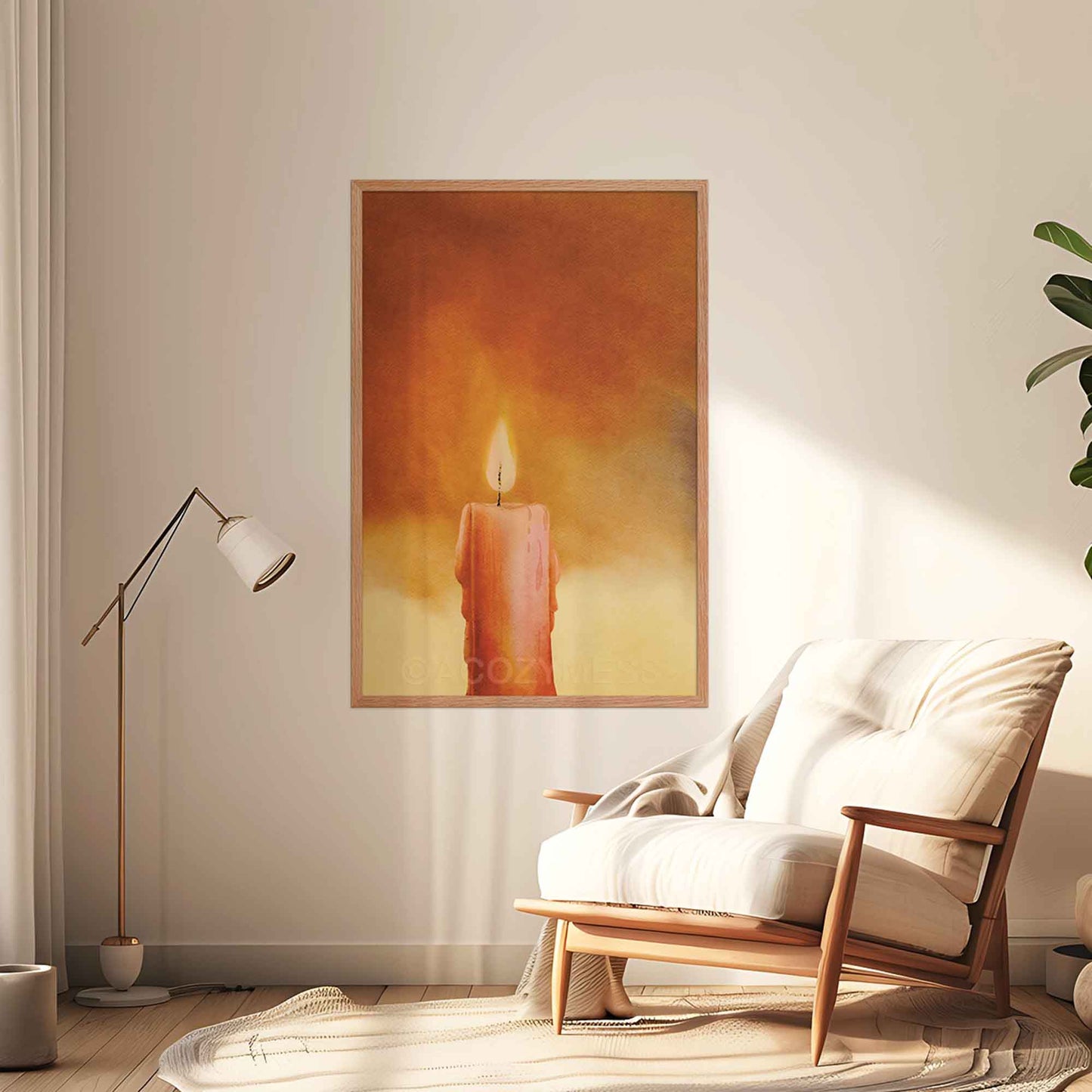Candle - Zen Wall Art | Warm Wall Decor for Calm & Cozy Spaces