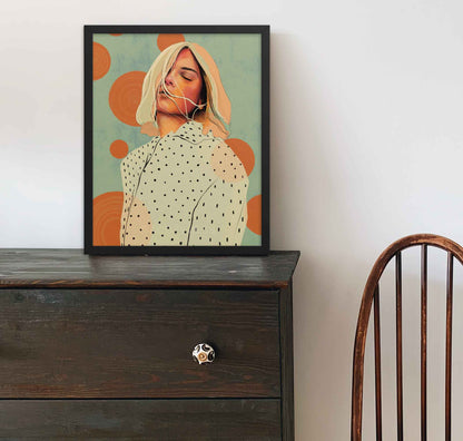 Woman Art Poster, Woman Portrait Painting, Feminine Art Decor - A Cozy Mess