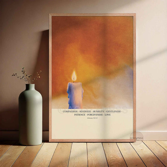 Christian wall art in oakwood frame
