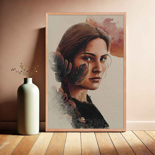 Earthen Elegance: Woman Portrait Painting | Feminine Wall Poster